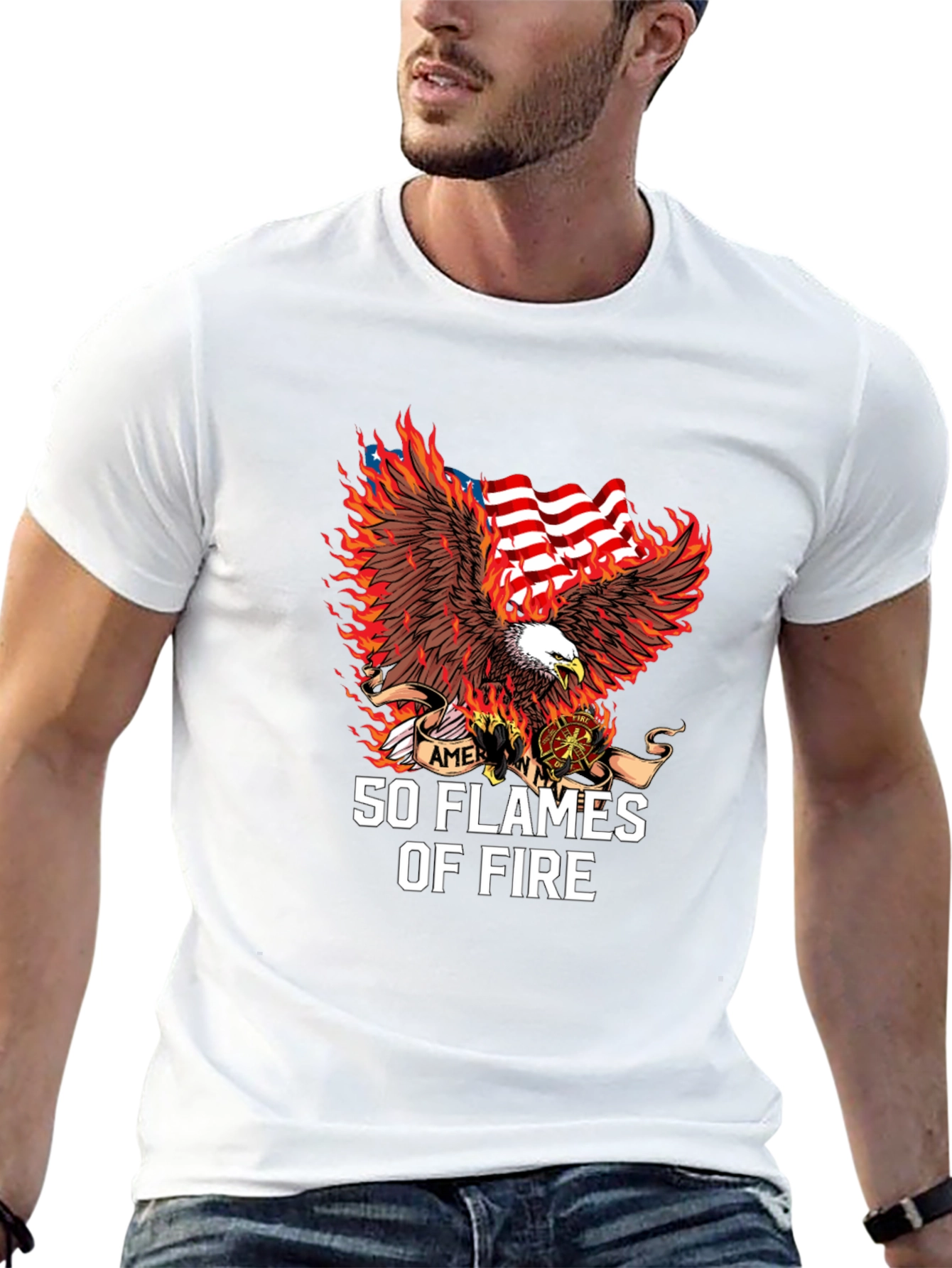 American Eagle 50 Flames Graphic Tee
