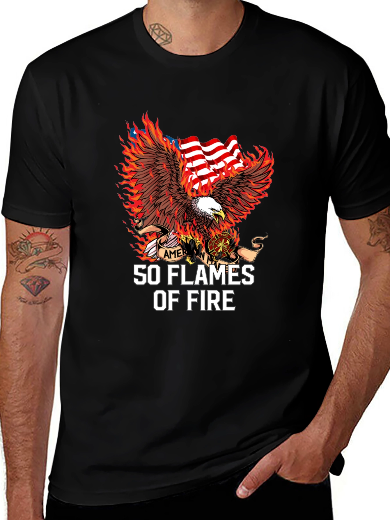 American Eagle 50 Flames Graphic Tee