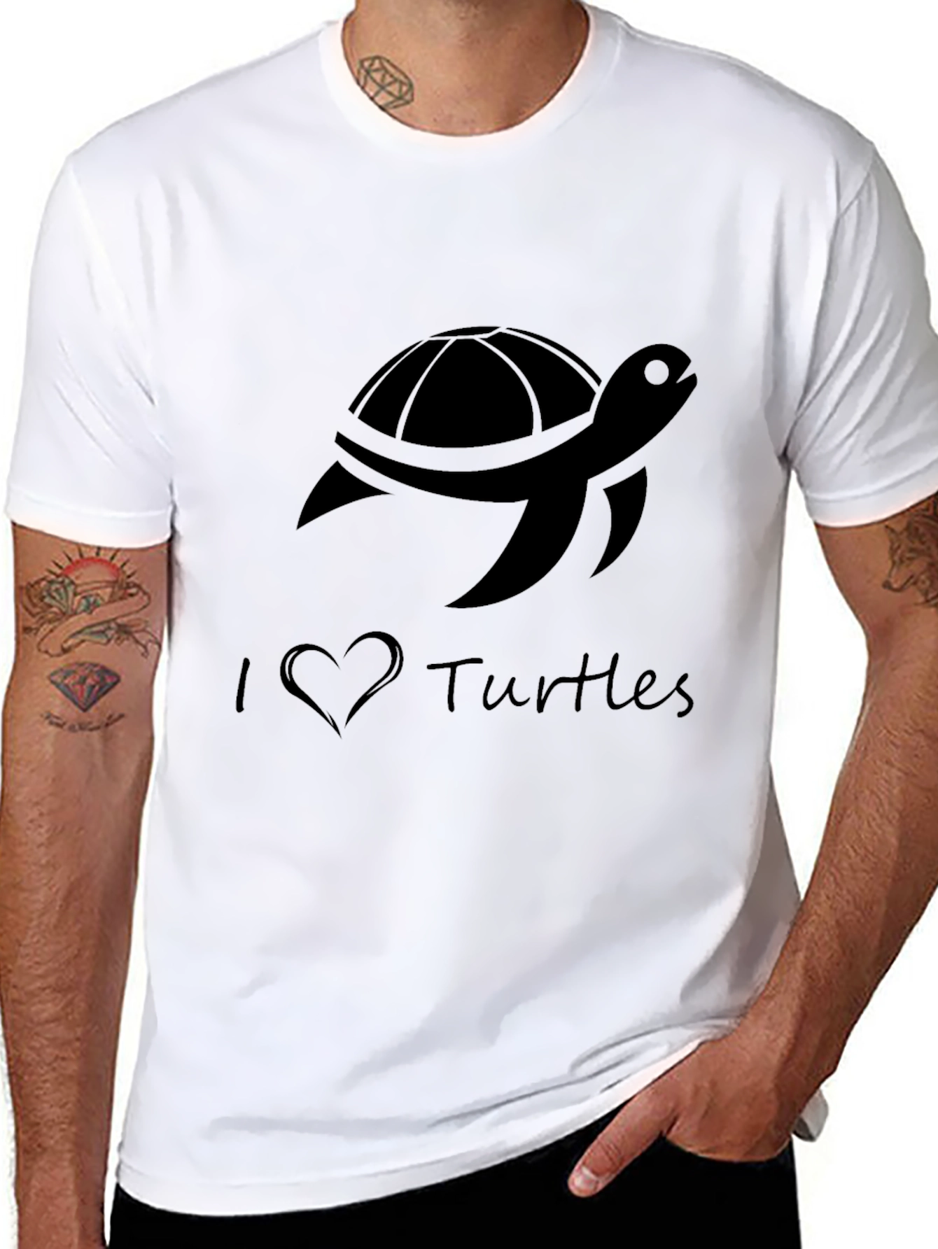 I Love Turtles Graphic Tee - Casual Comfort