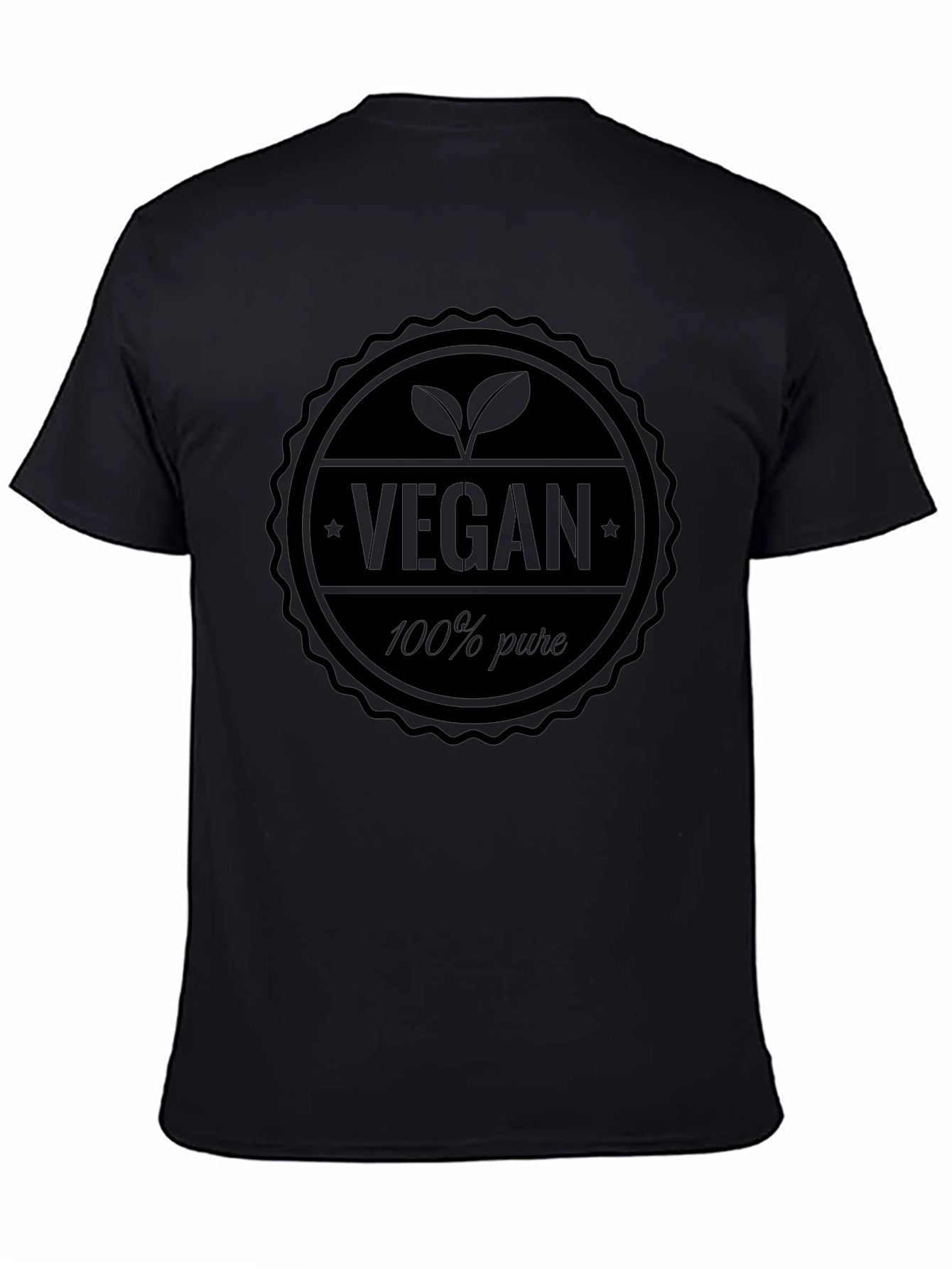 Vegan 100% Pure Black T-Shirt