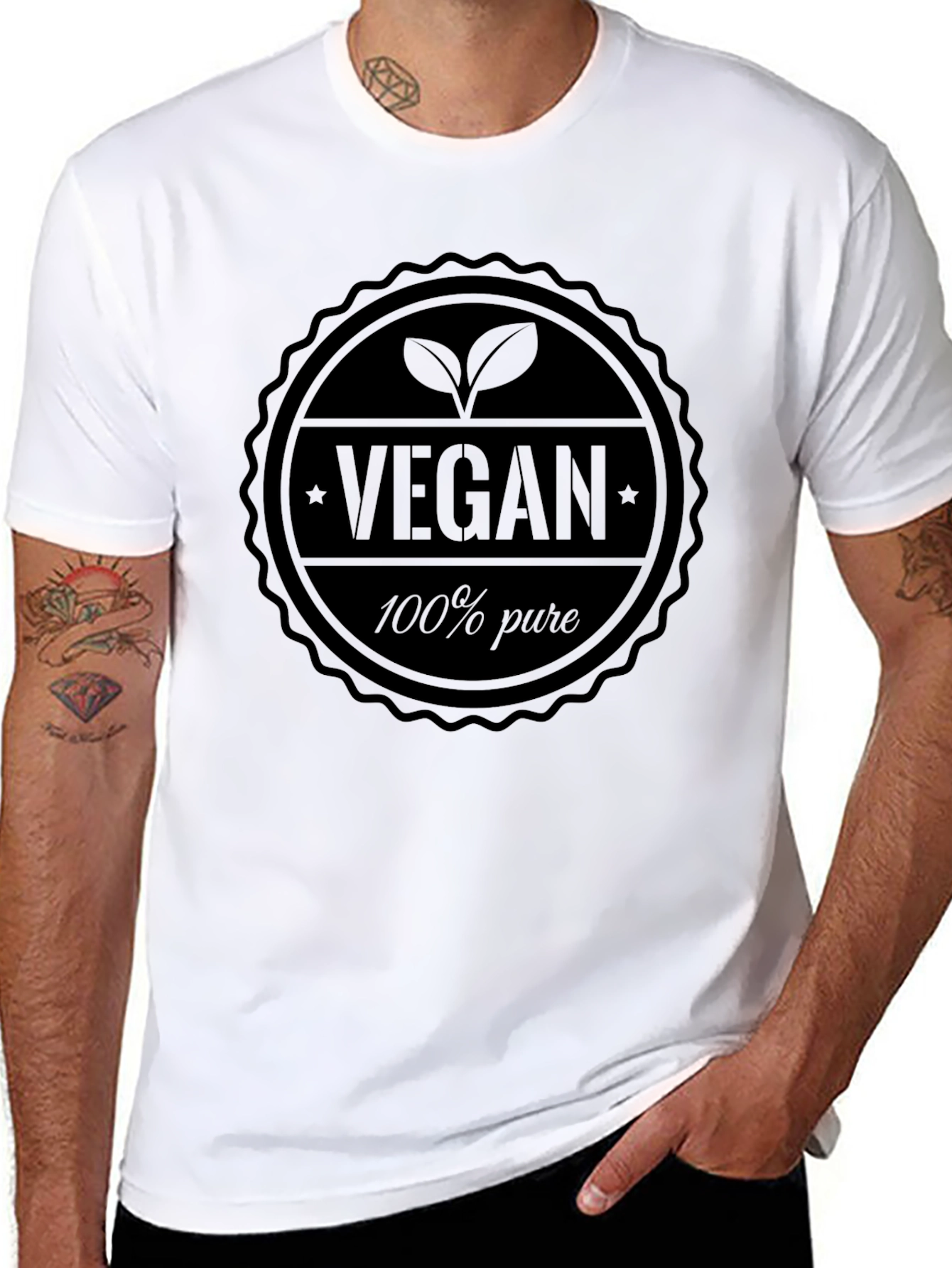 Vegan 100% Pure Black T-Shirt