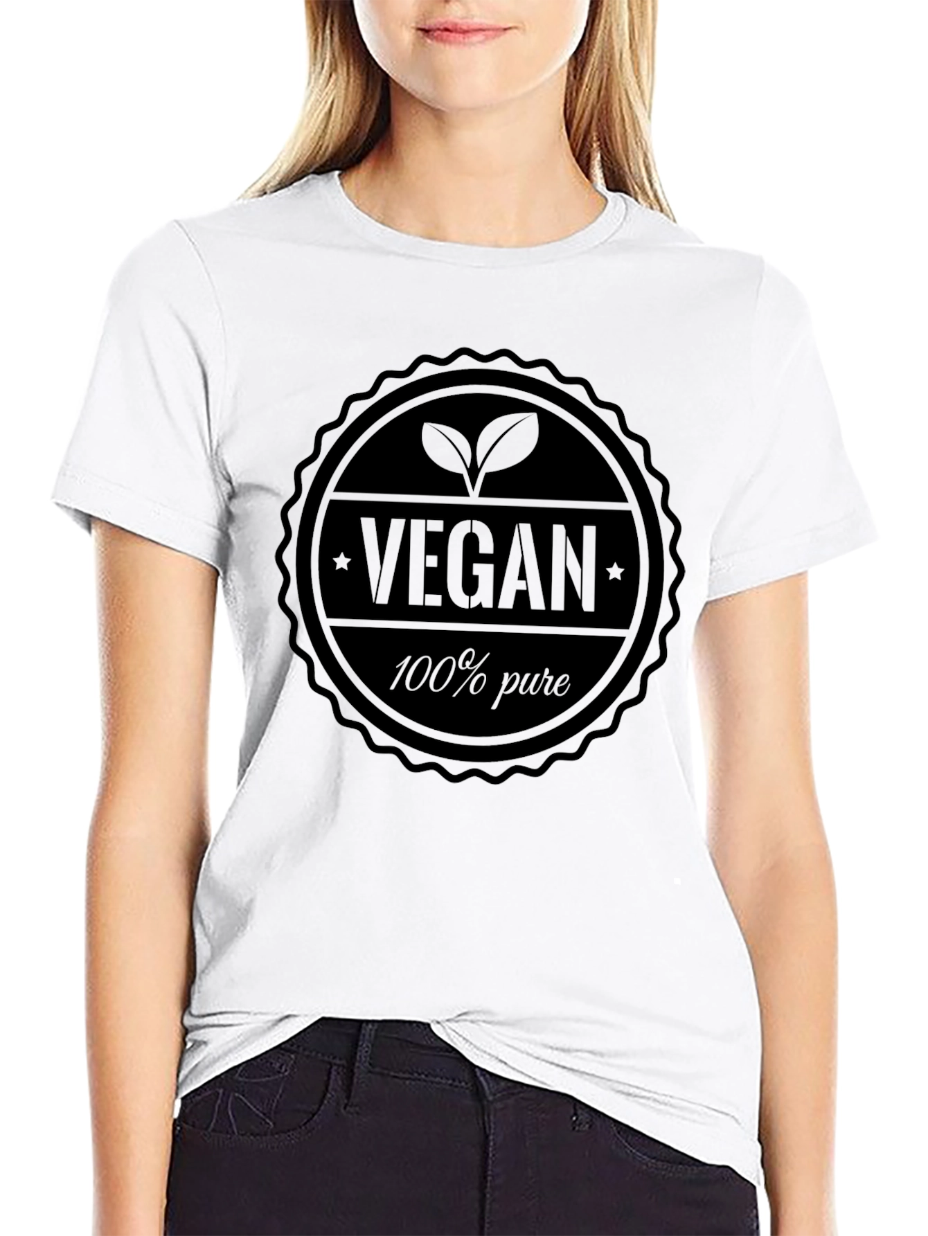 Vegan 100% Pure Black T-Shirt
