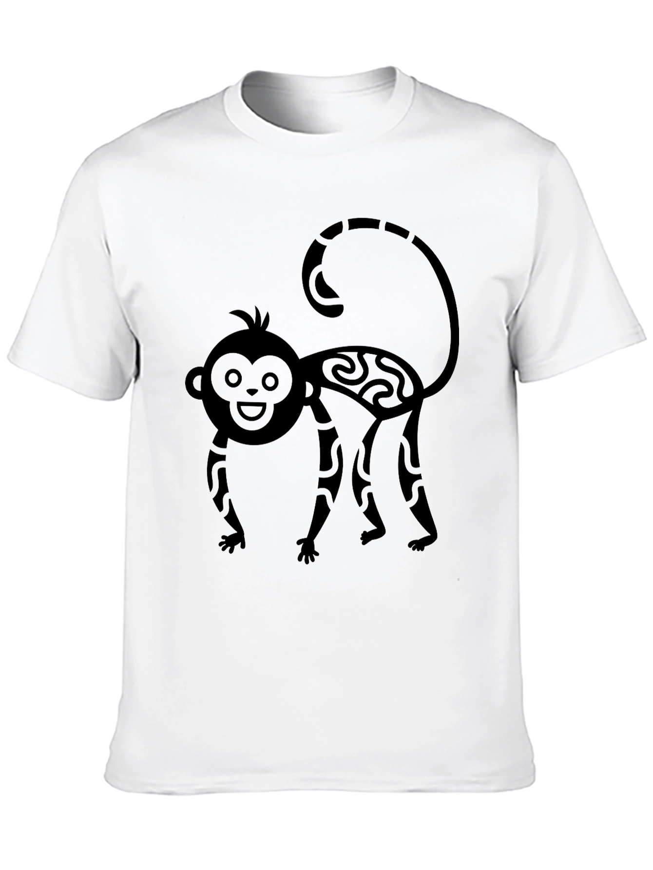 Tribal Monkey Graphic Tee - Mens Black T-Shirt