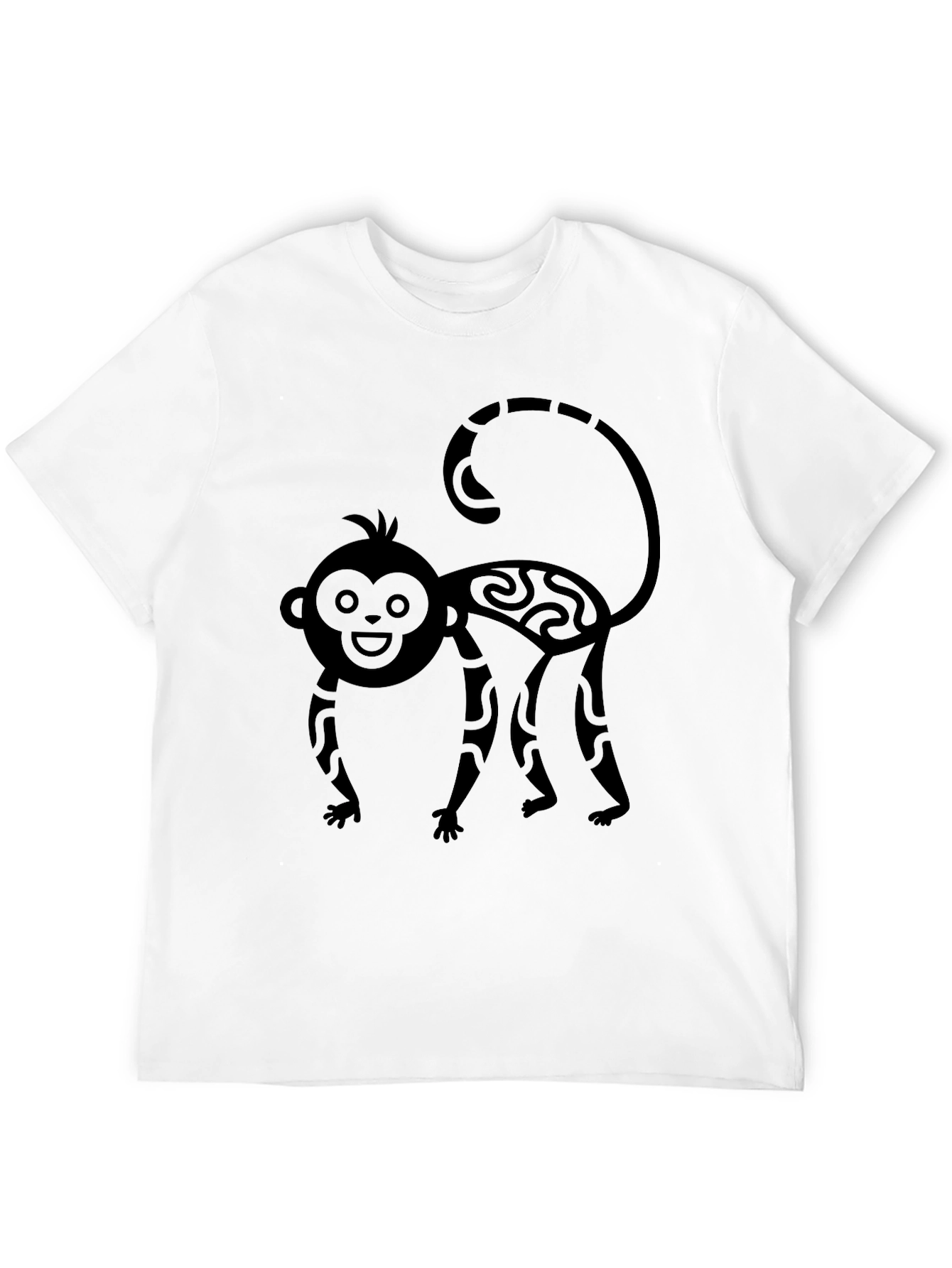 Tribal Monkey Graphic Tee - Mens Black T-Shirt