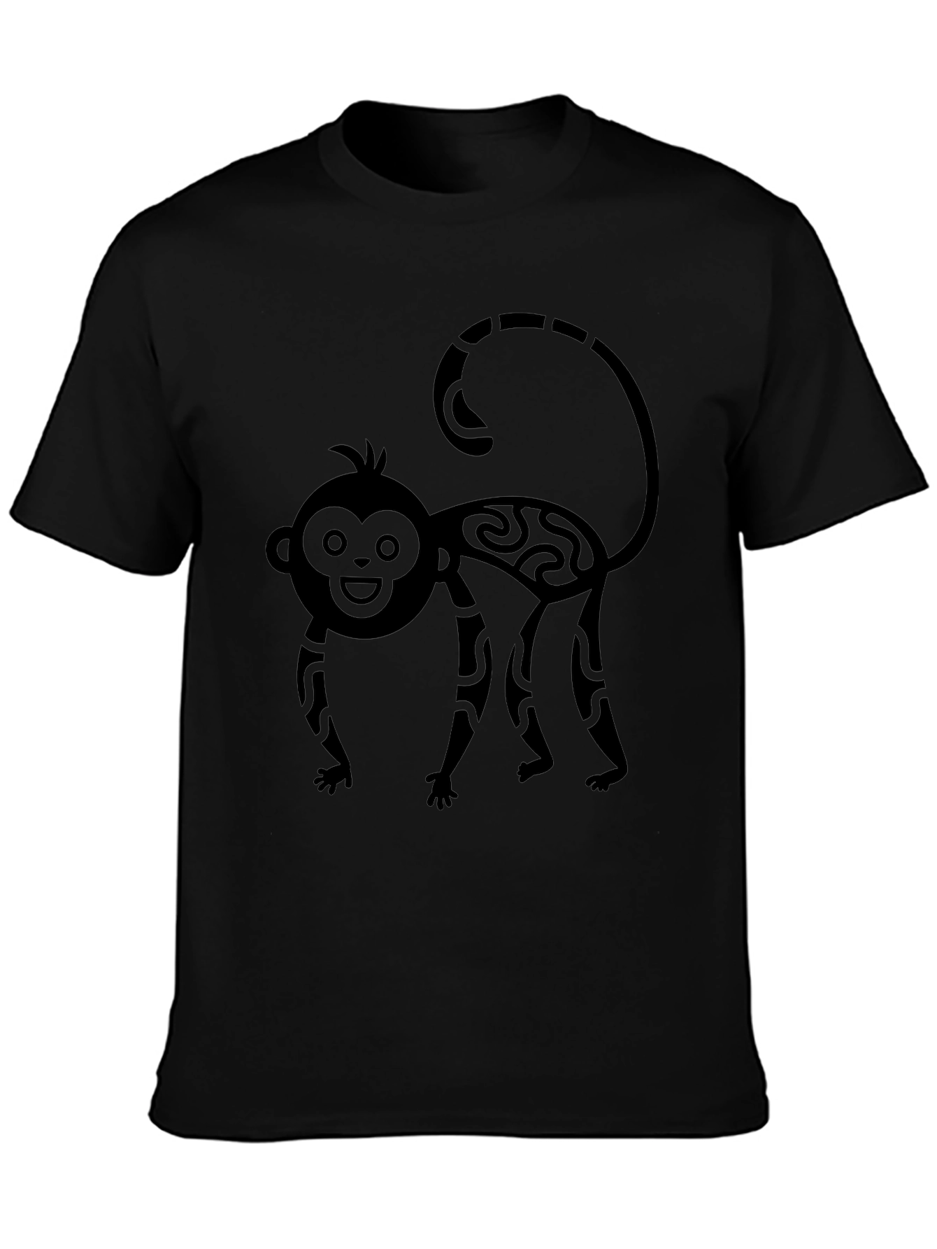 Tribal Monkey Graphic Tee - Mens Black T-Shirt