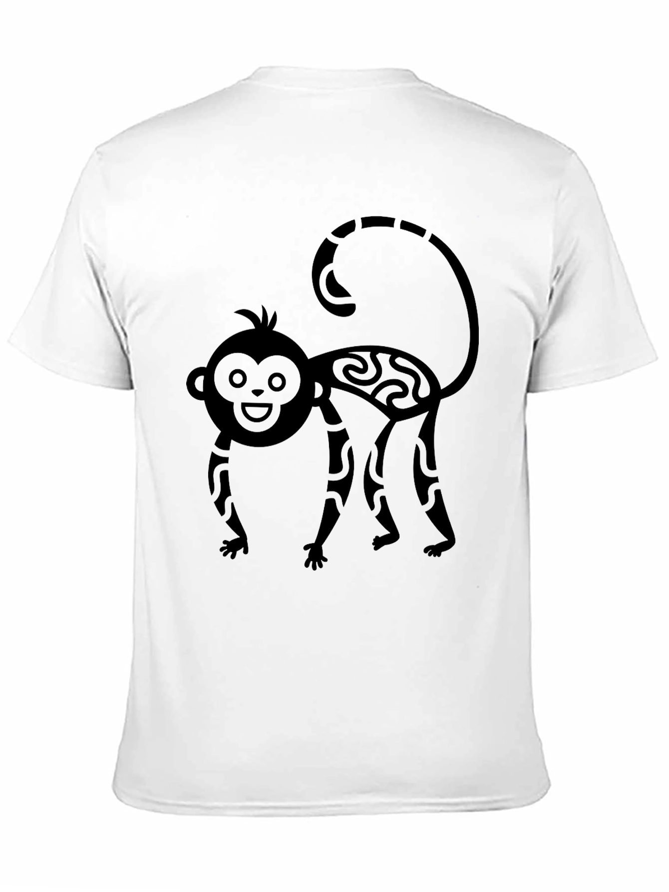 Tribal Monkey Graphic Tee - Mens Black T-Shirt