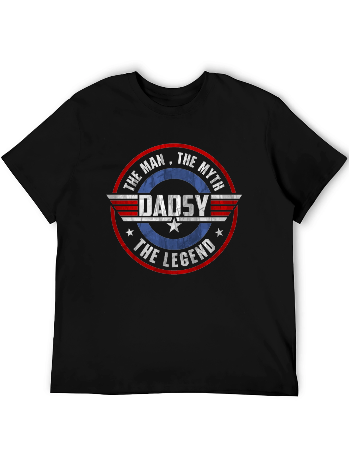 Dad The Man Myth Legend Graphic Tee - Black