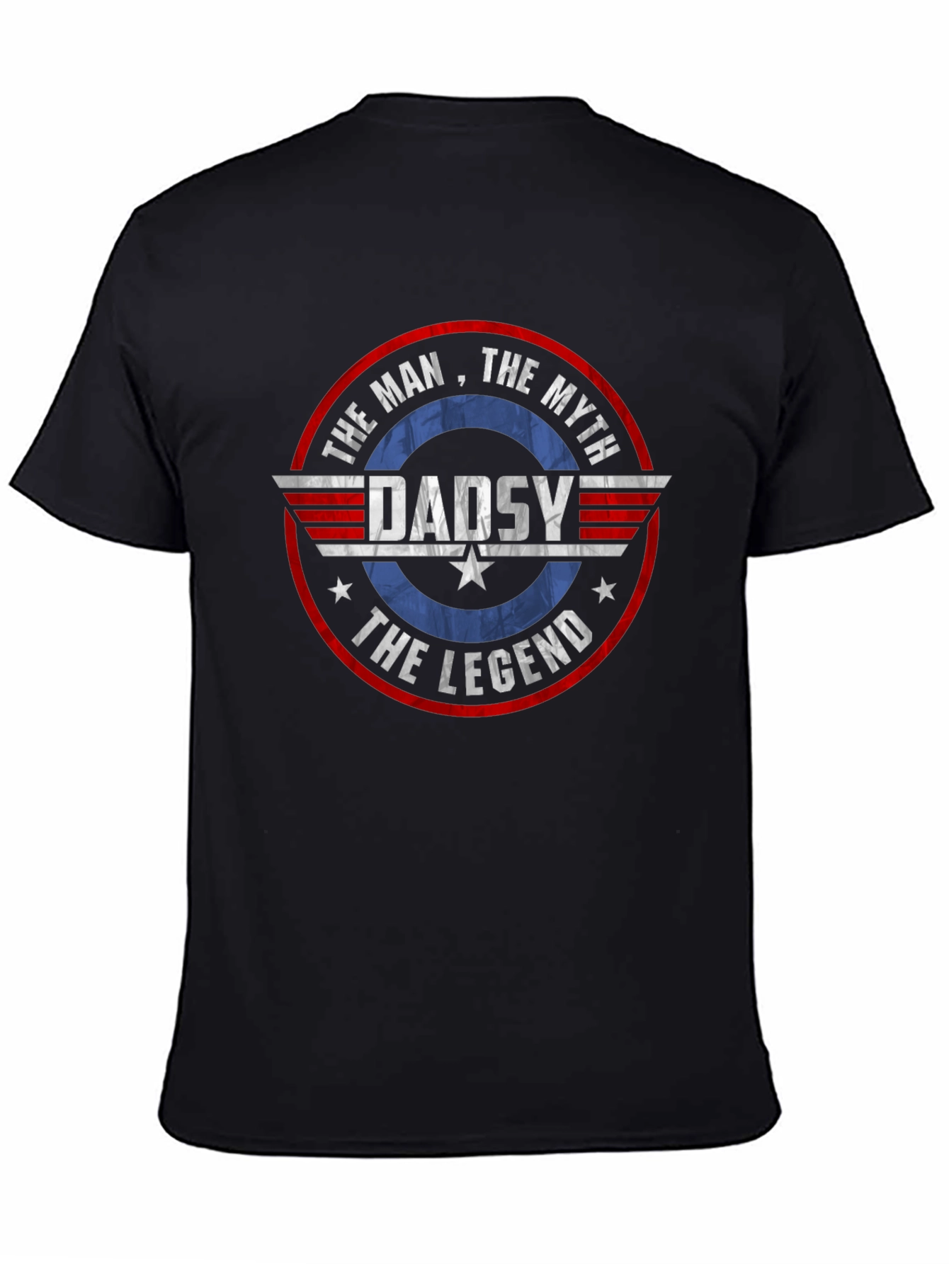 Dad The Man Myth Legend Graphic Tee - Black