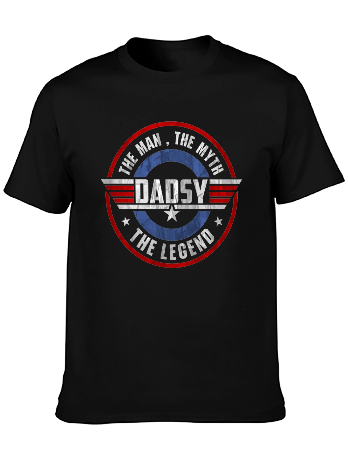 Dad The Man Myth Legend Graphic Tee - Black