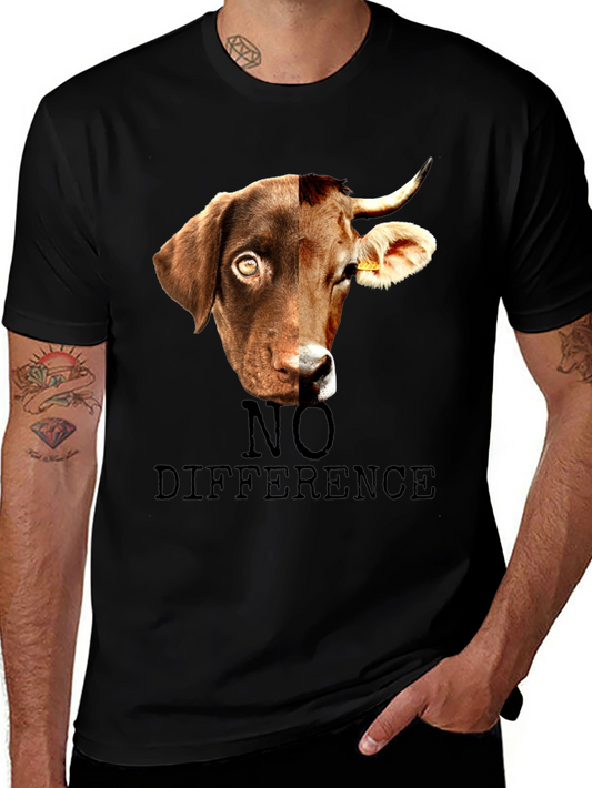 No Difference Dog & Cow T-Shirt - Vegan Animal Rights Tee