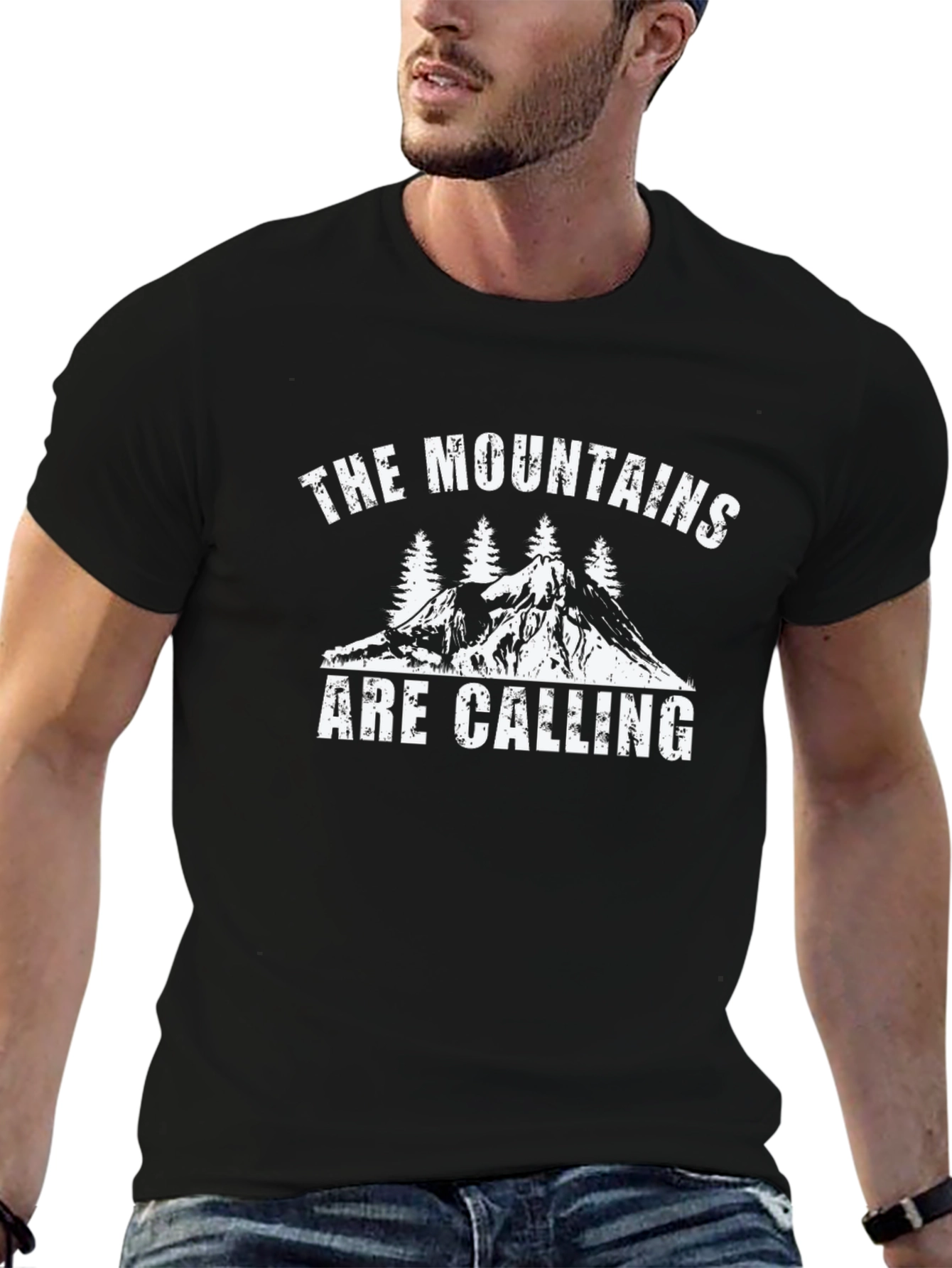 Mountains Are Calling Black T-Shirt
