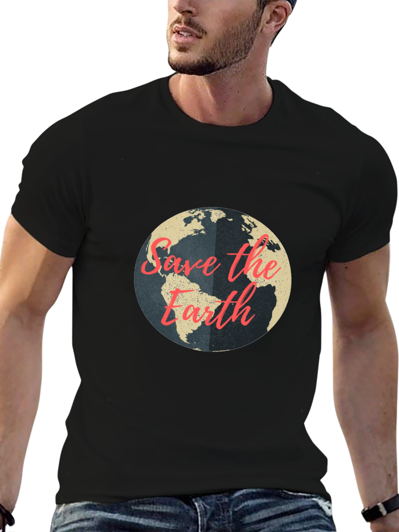 Save the Earth Graphic T-Shirt - Black