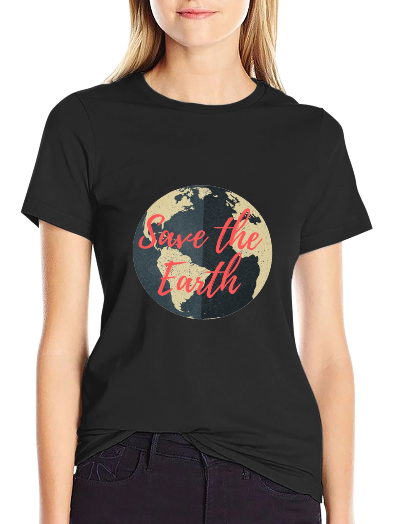 Save the Earth Graphic T-Shirt - Black