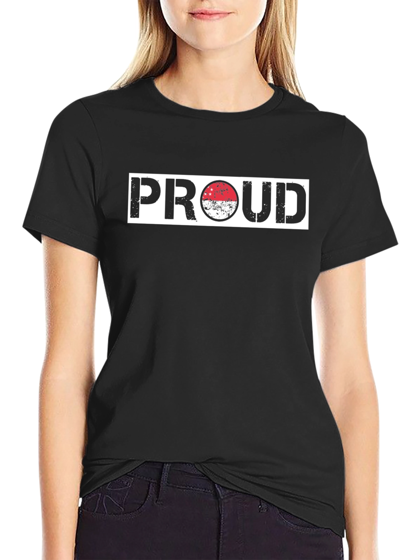 Proud Country Flag Graphic Tee - Black