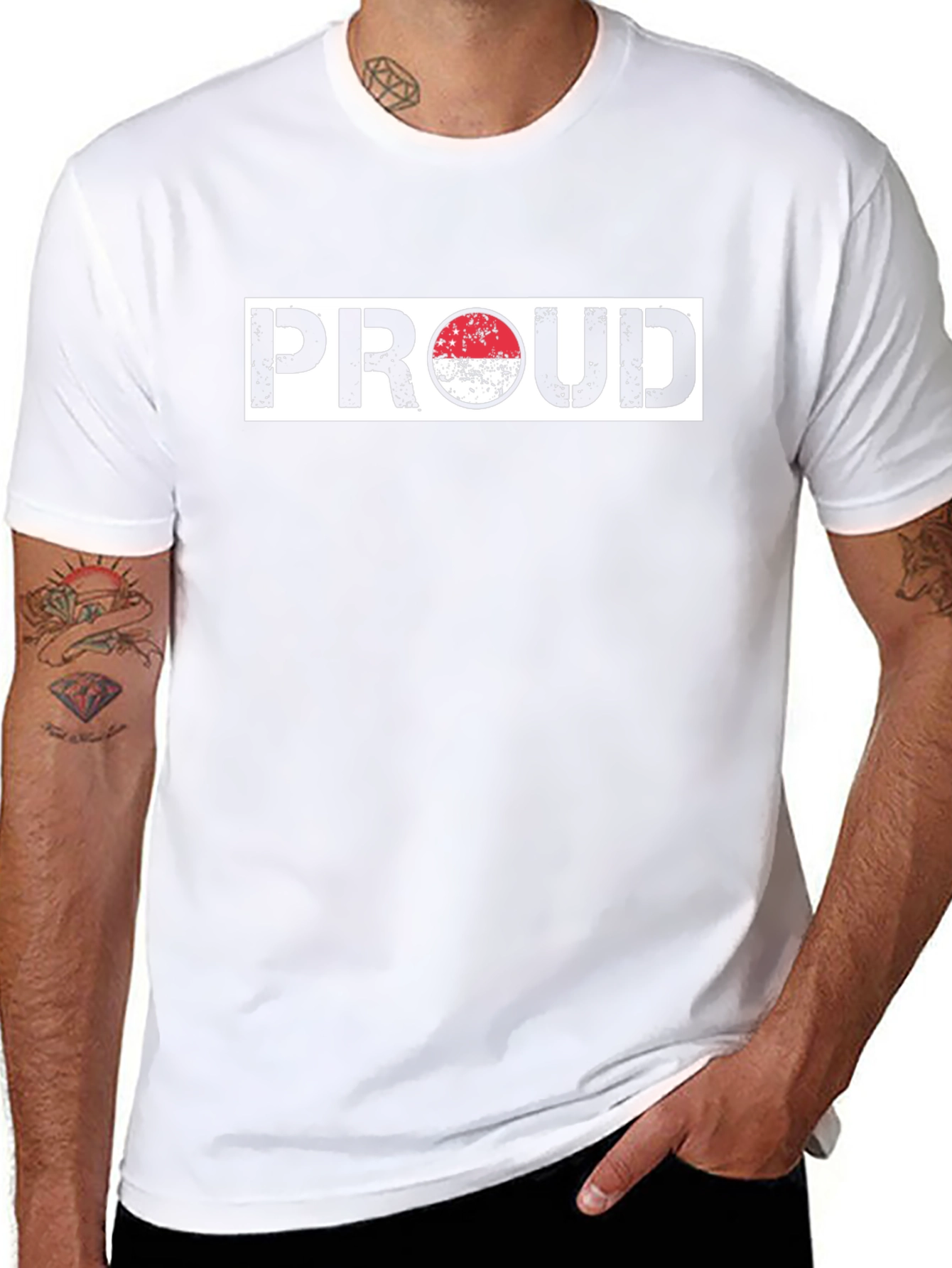Proud Country Flag Graphic Tee - Black