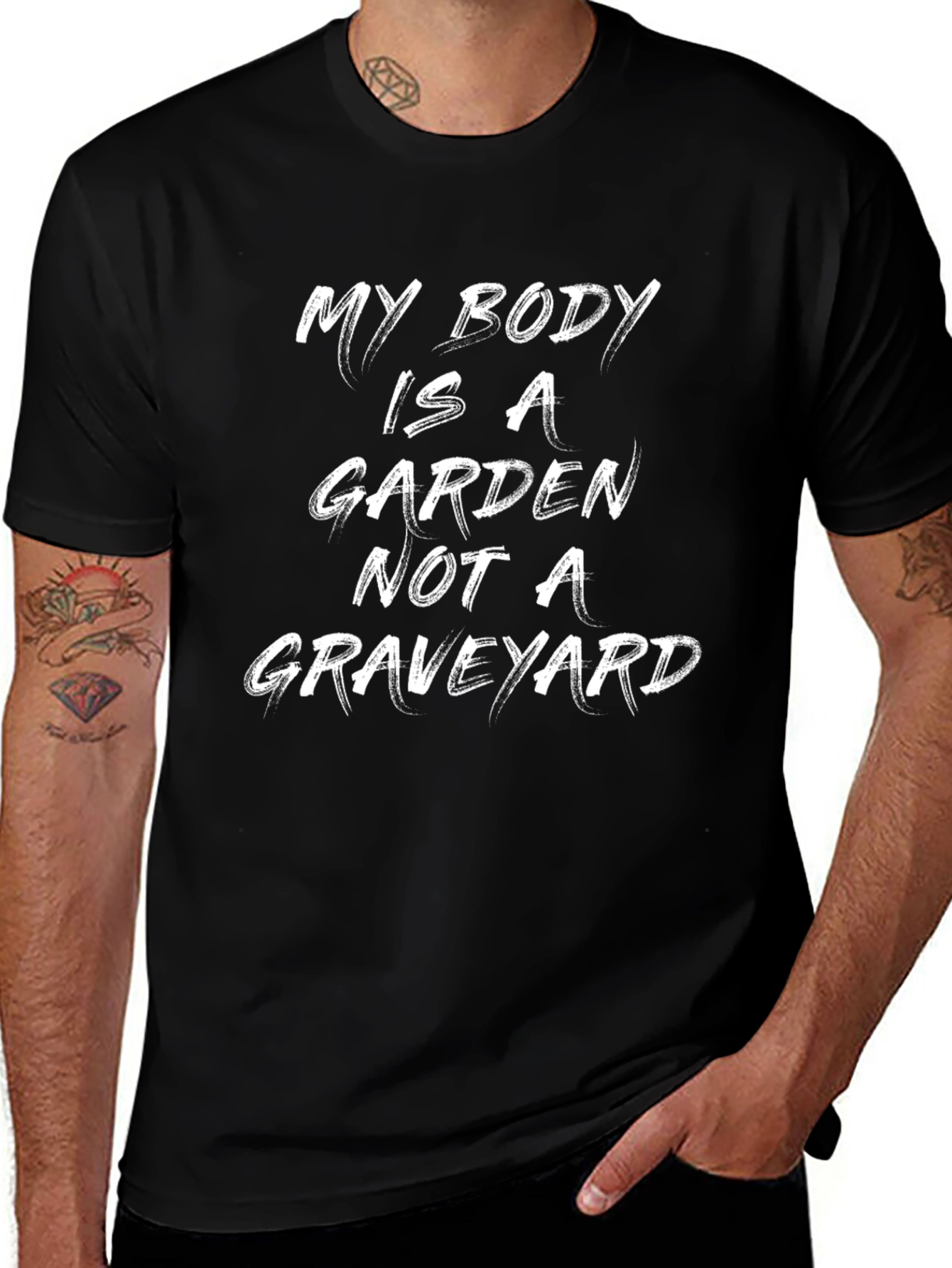My Body is a Garden Graphic Tee - Black