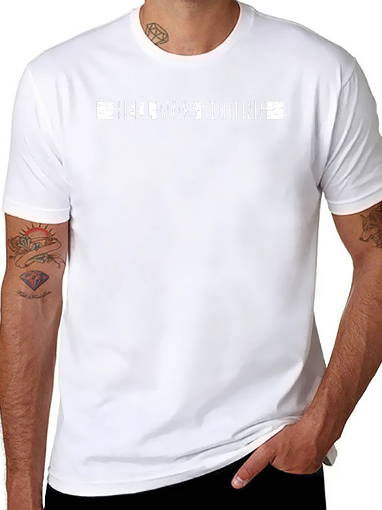 Hell Was Boring Graphic Tee - Black T-Shirt