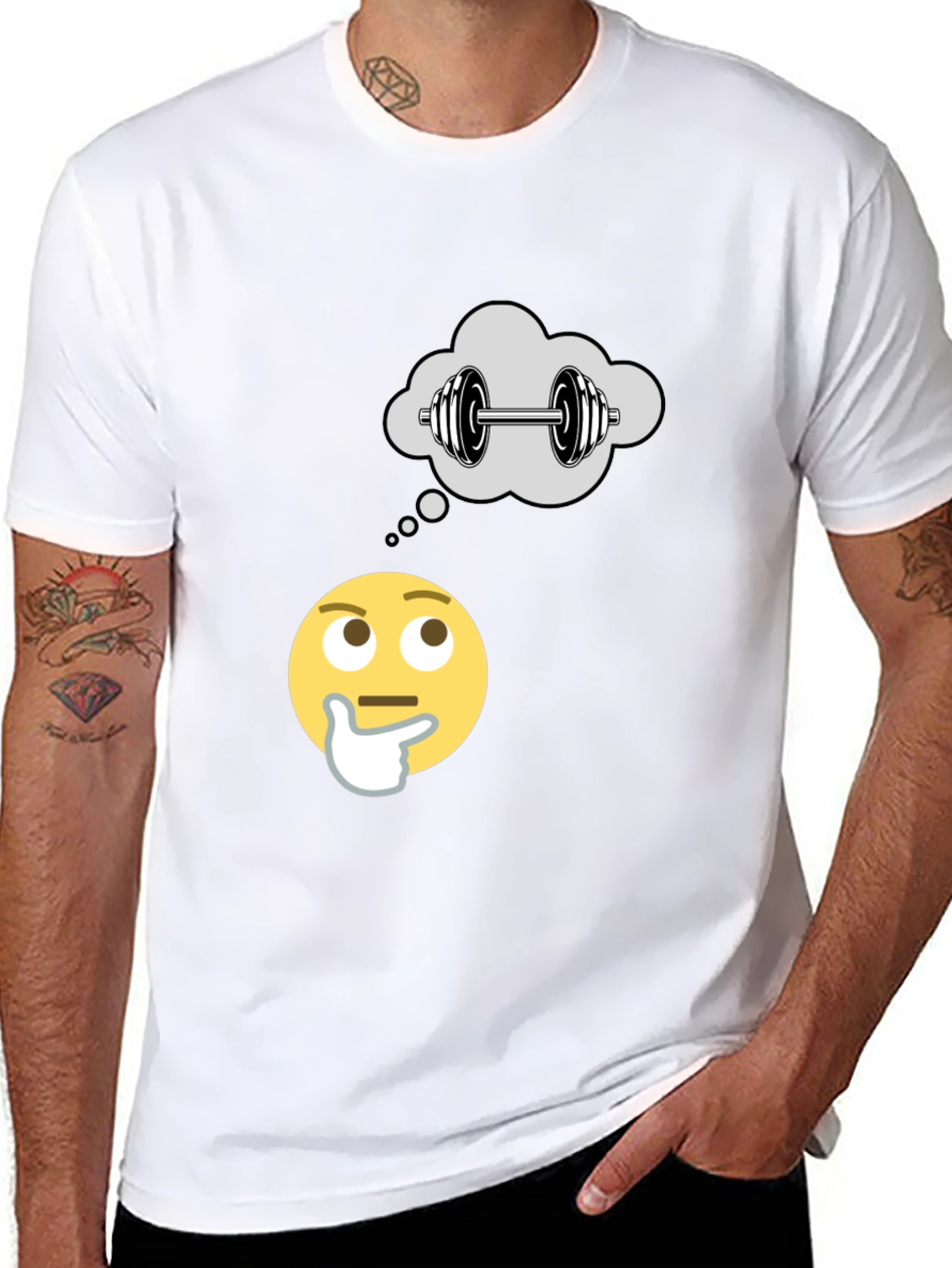 Thinking About Weights Black T-Shirt