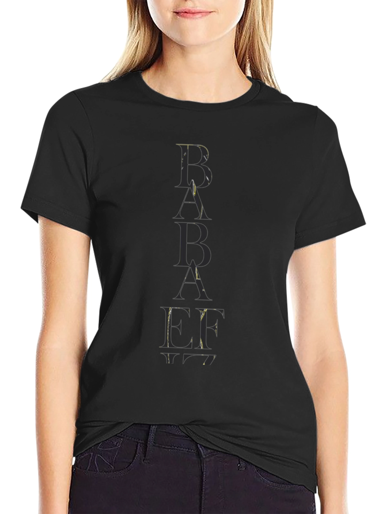 Trendy Black BABAEF Graphic Tee