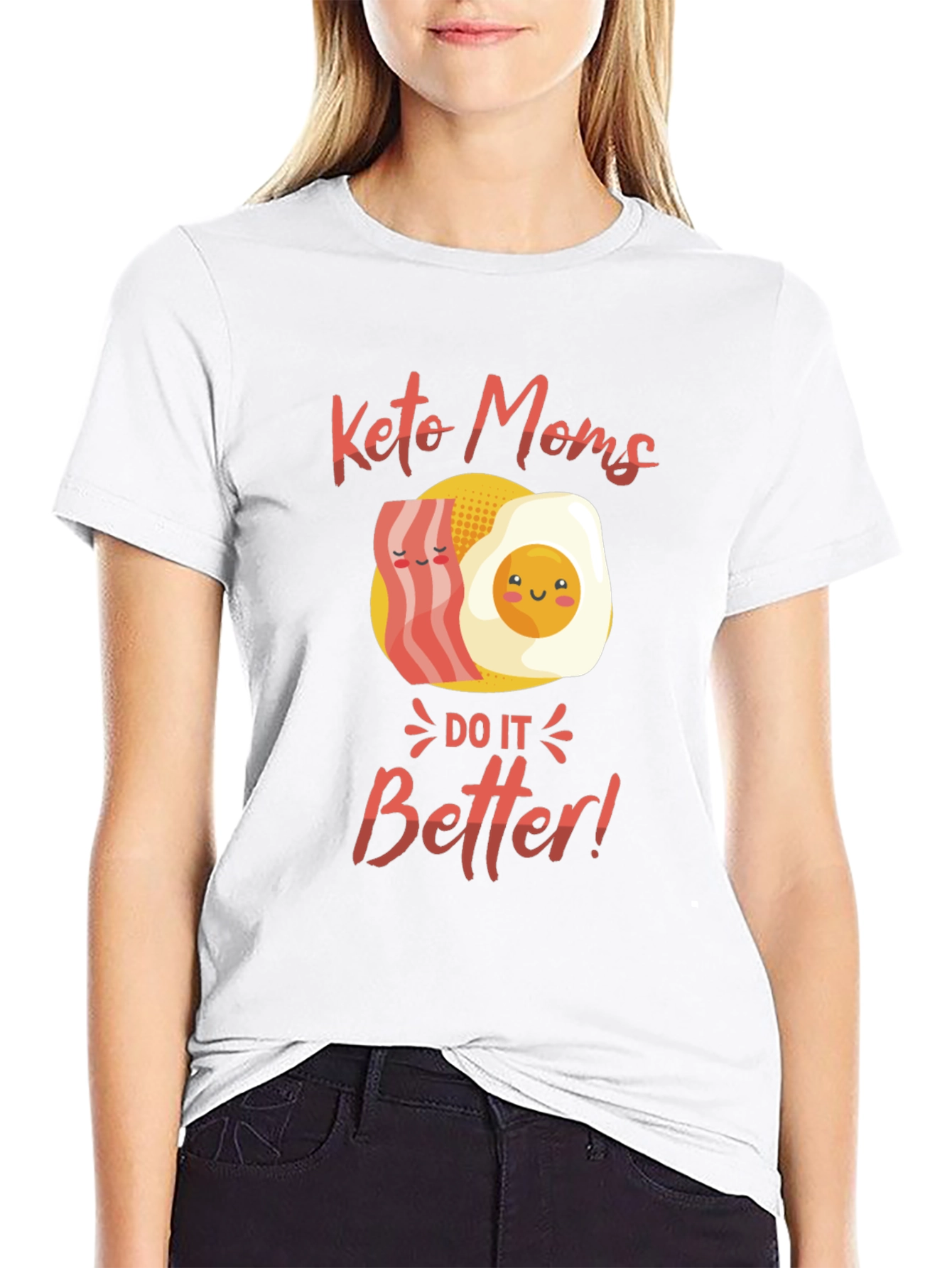 Keto Moms T-Shirt: Bacon & Egg Design