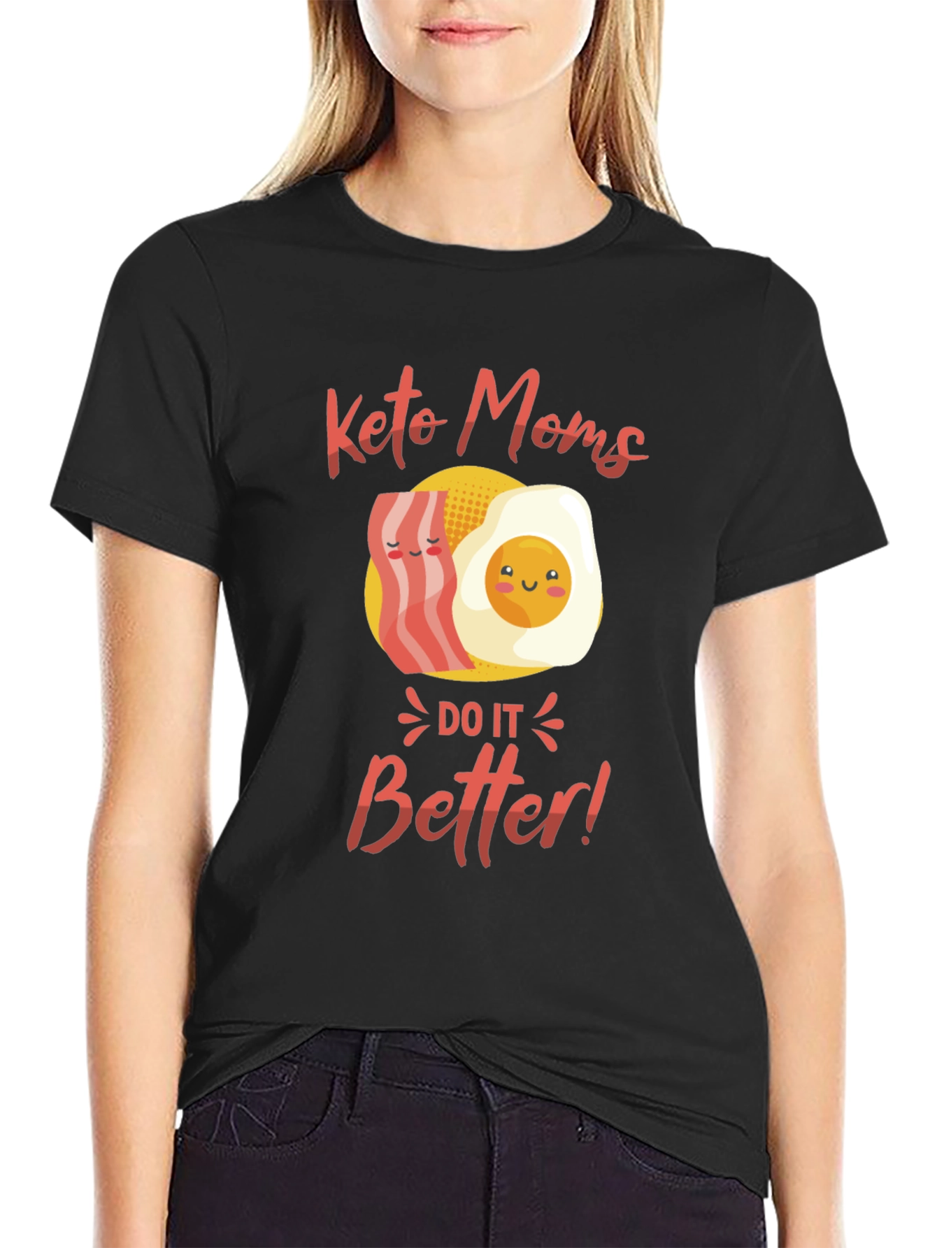 Keto Moms T-Shirt: Bacon & Egg Design