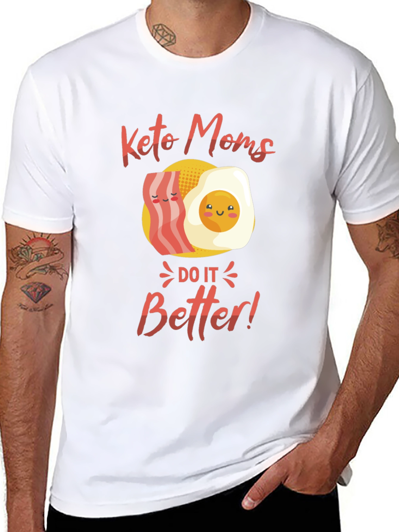 Keto Moms T-Shirt: Bacon & Egg Design