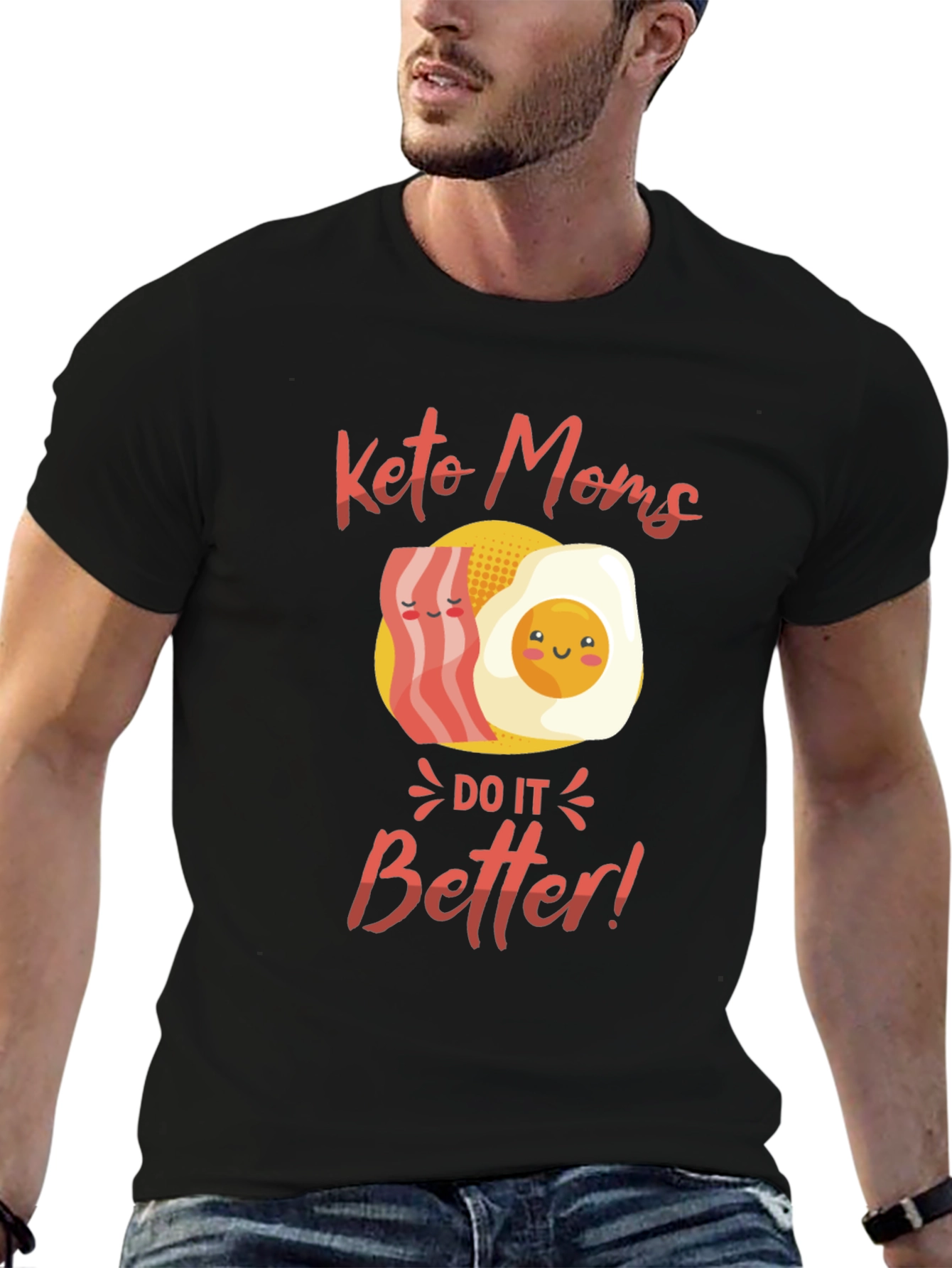 Keto Moms T-Shirt: Bacon & Egg Design