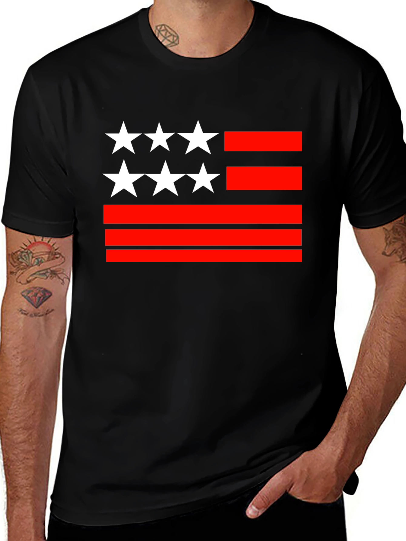 Stars & Stripes Graphic Tee - Patriotic Style