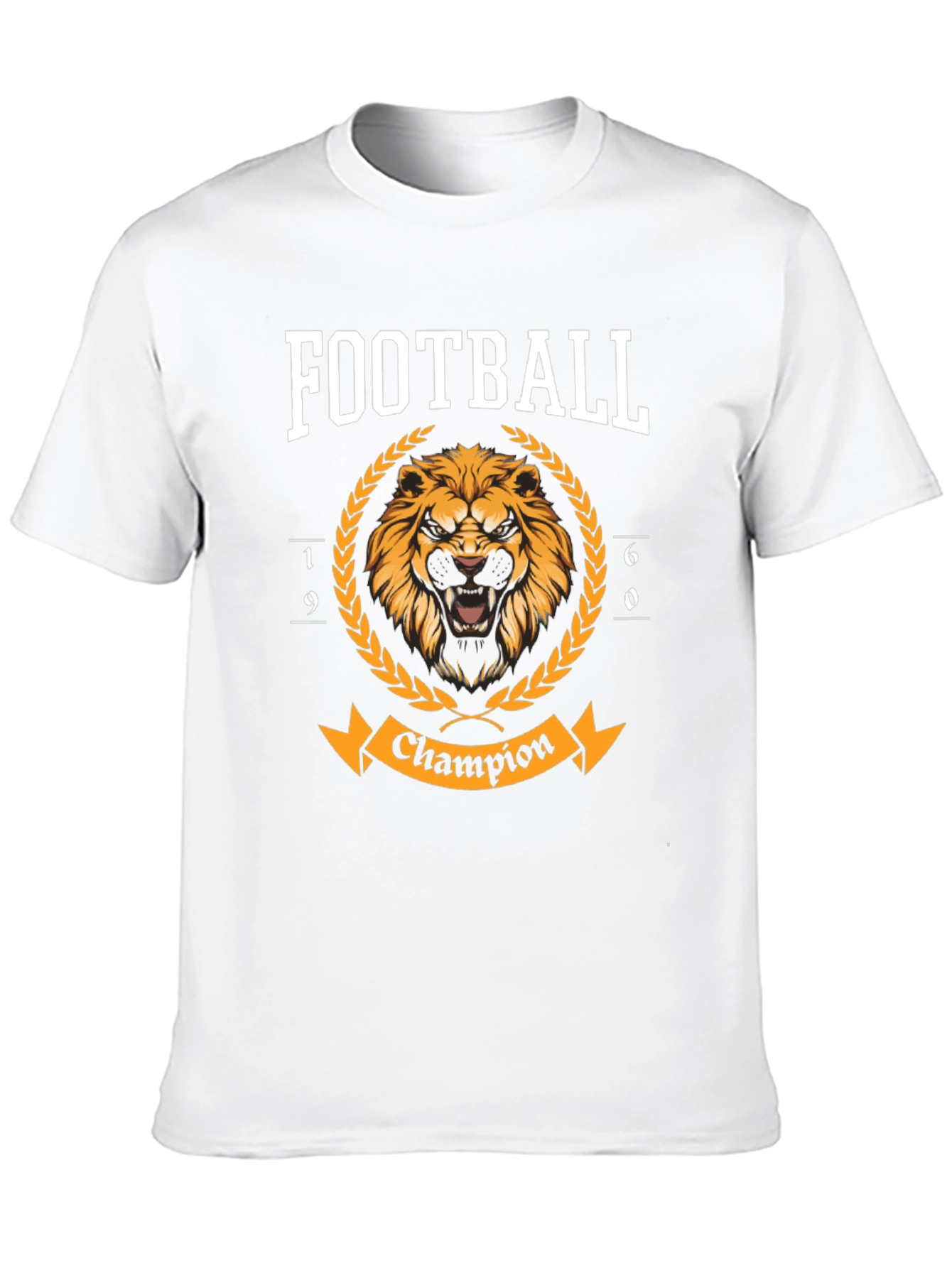 Football Champion Lion Graphic T-Shirt - Black