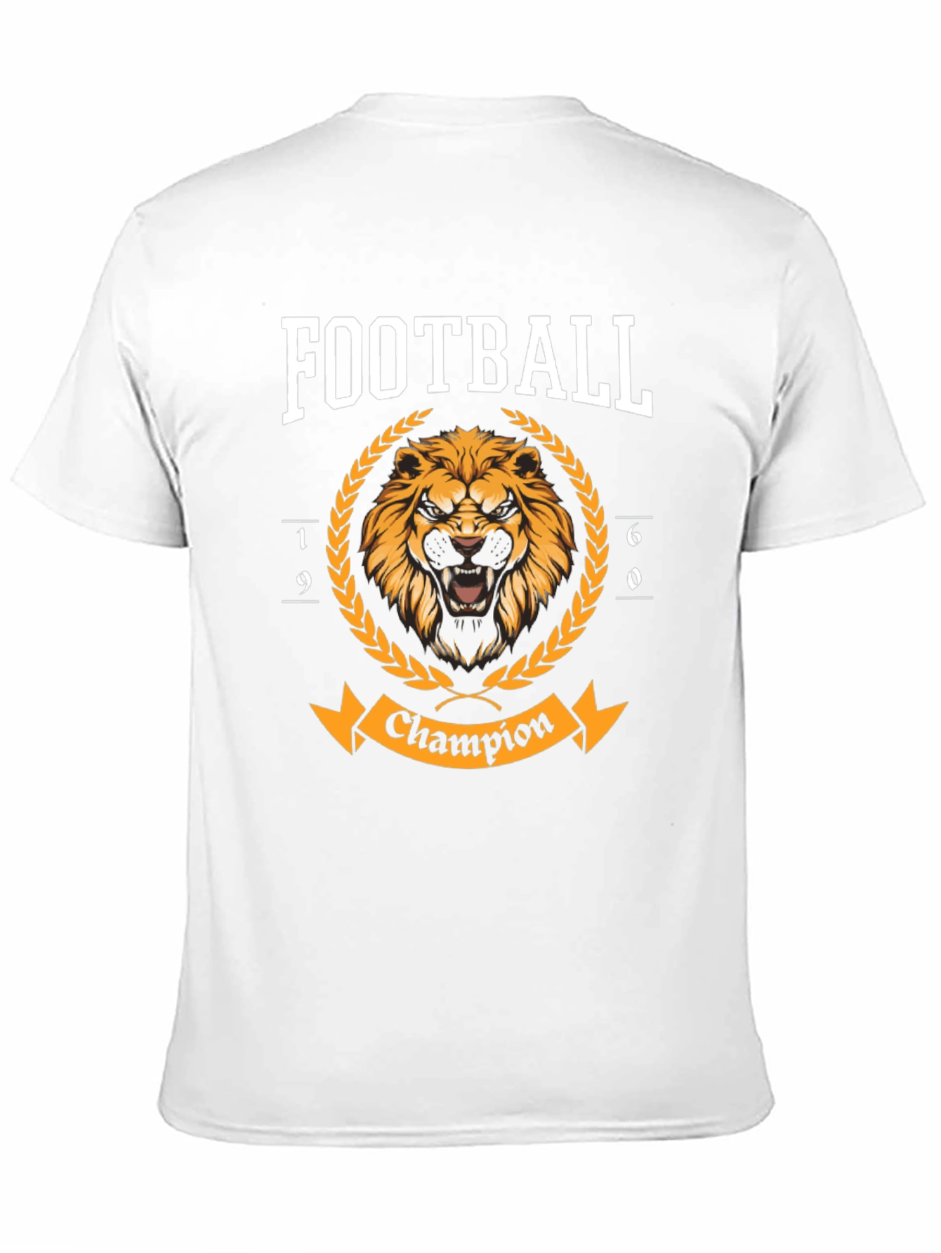 Football Champion Lion Graphic T-Shirt - Black