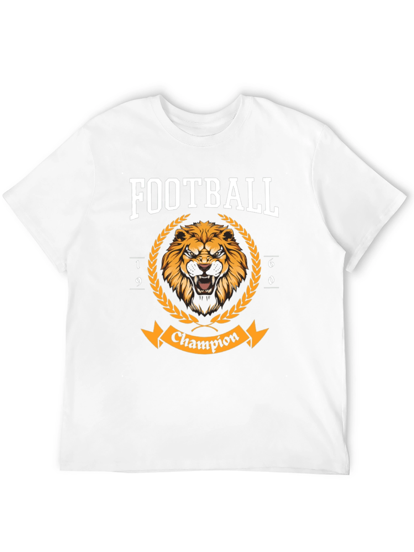 Football Champion Lion Graphic T-Shirt - Black