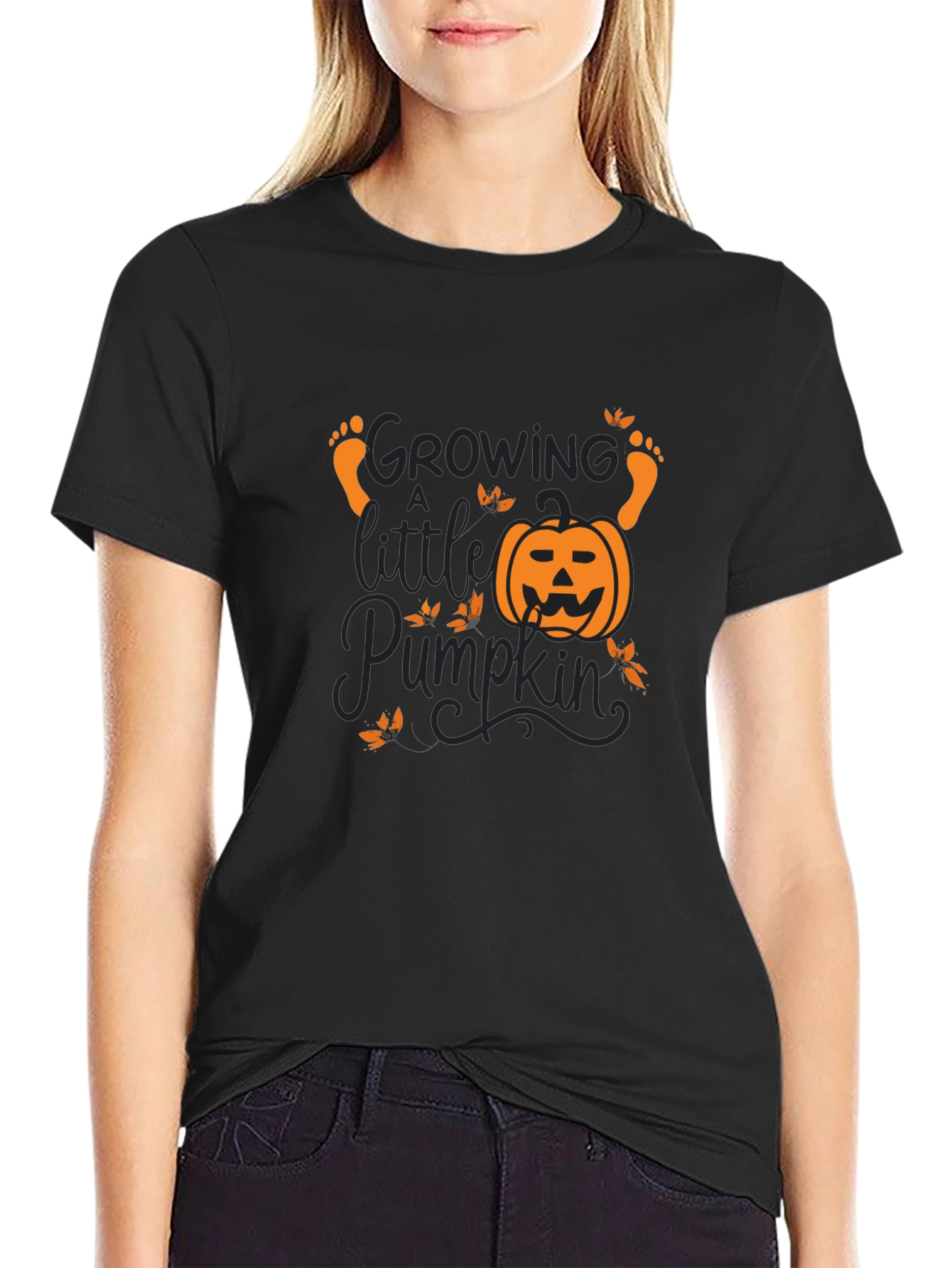 Growing a Little Pumpkin T-Shirt - Black