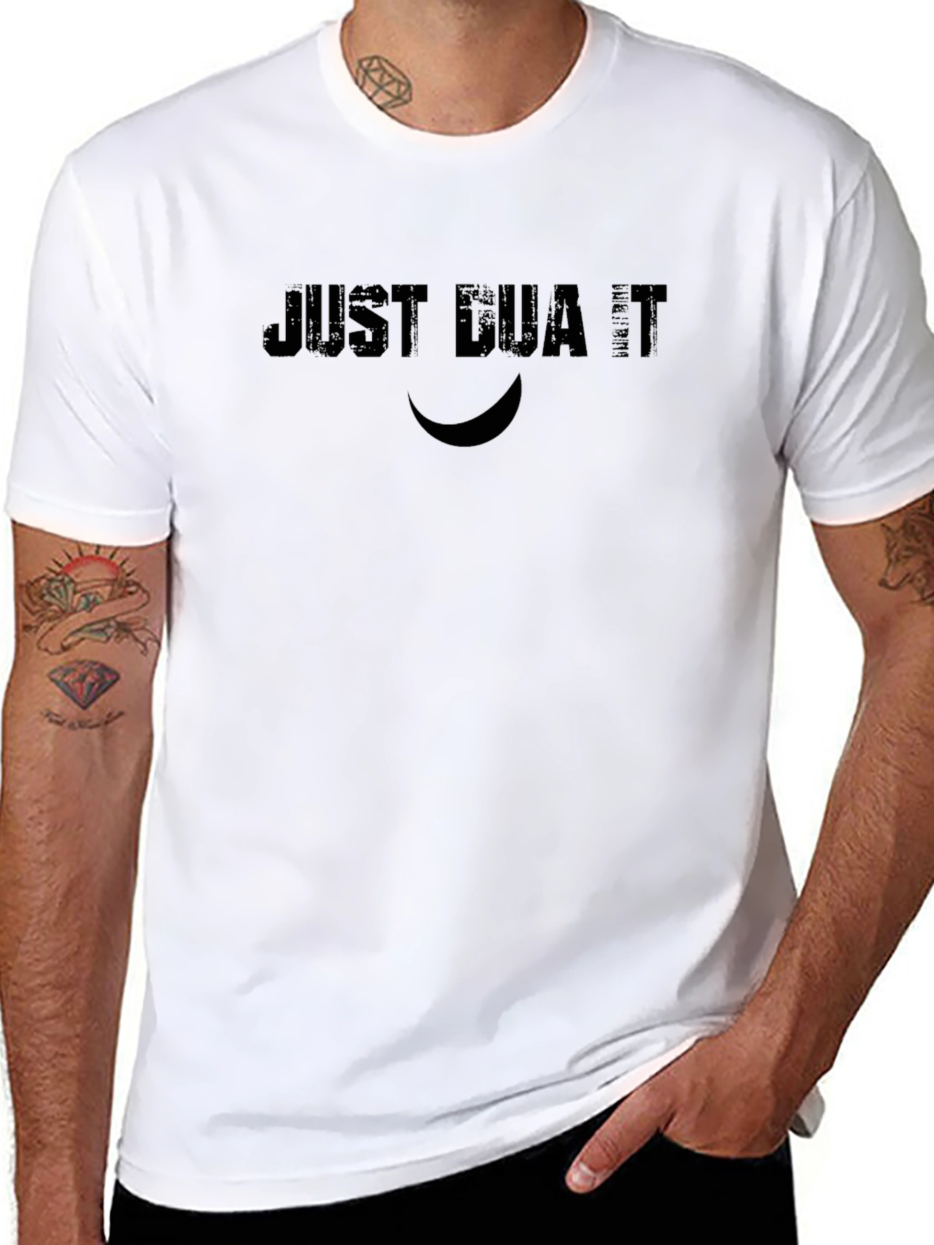 Just Dua It Black Graphic Tee - Religious Inspired
