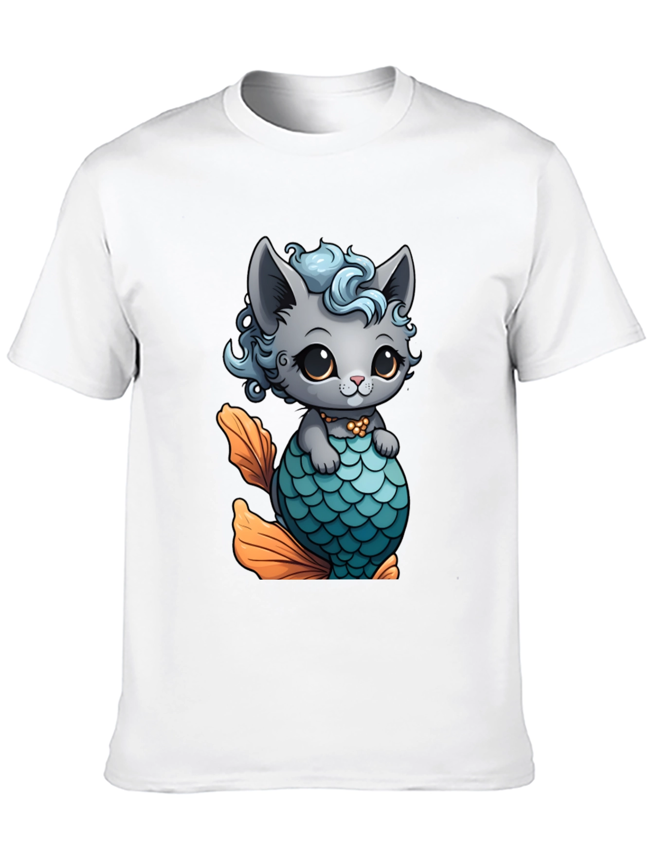 Cute Cat Mermaid T-Shirt - Unique Graphic Tee