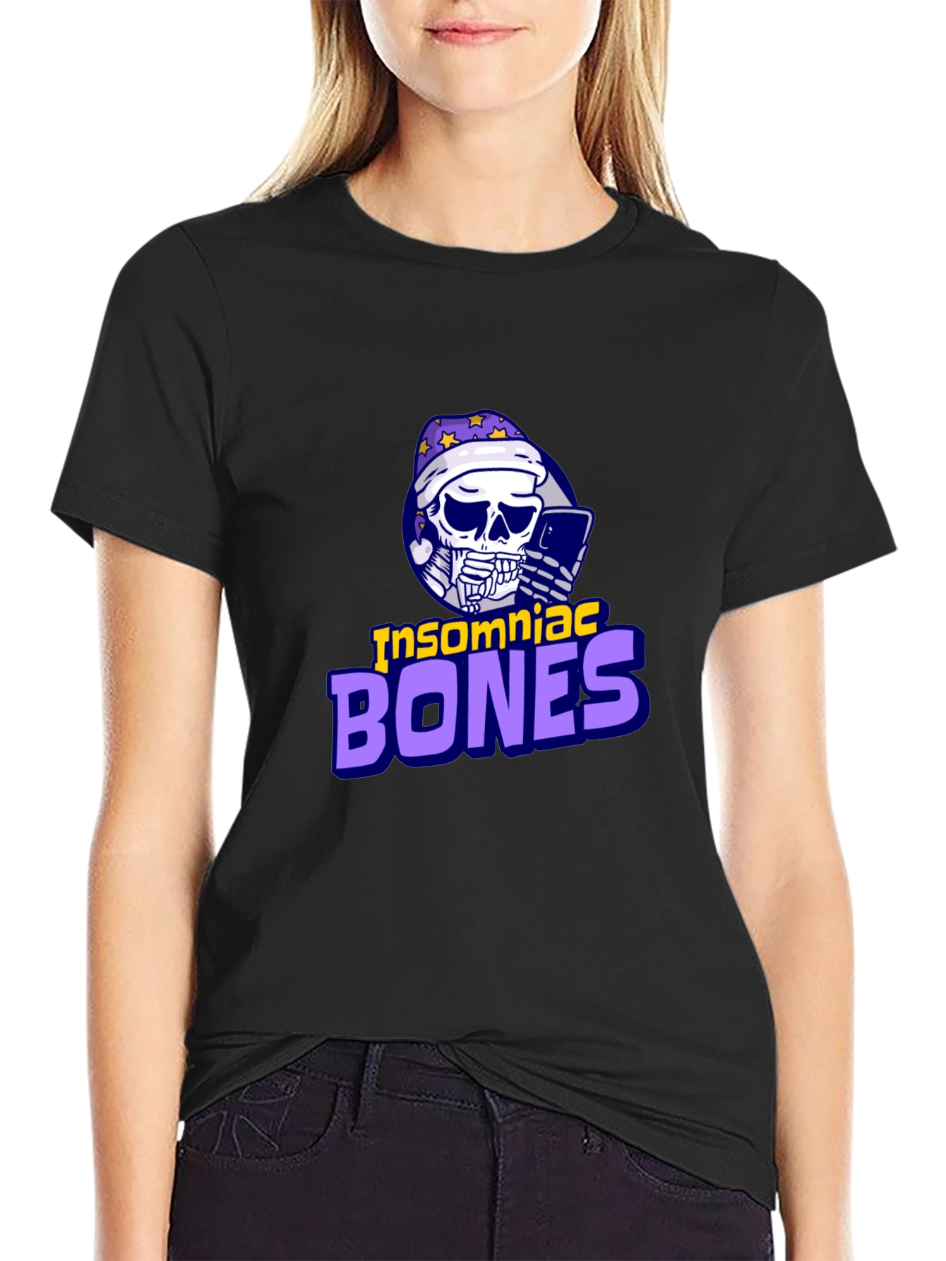 Insomniac Bones Graphic Tee - Trendy Casual Wear