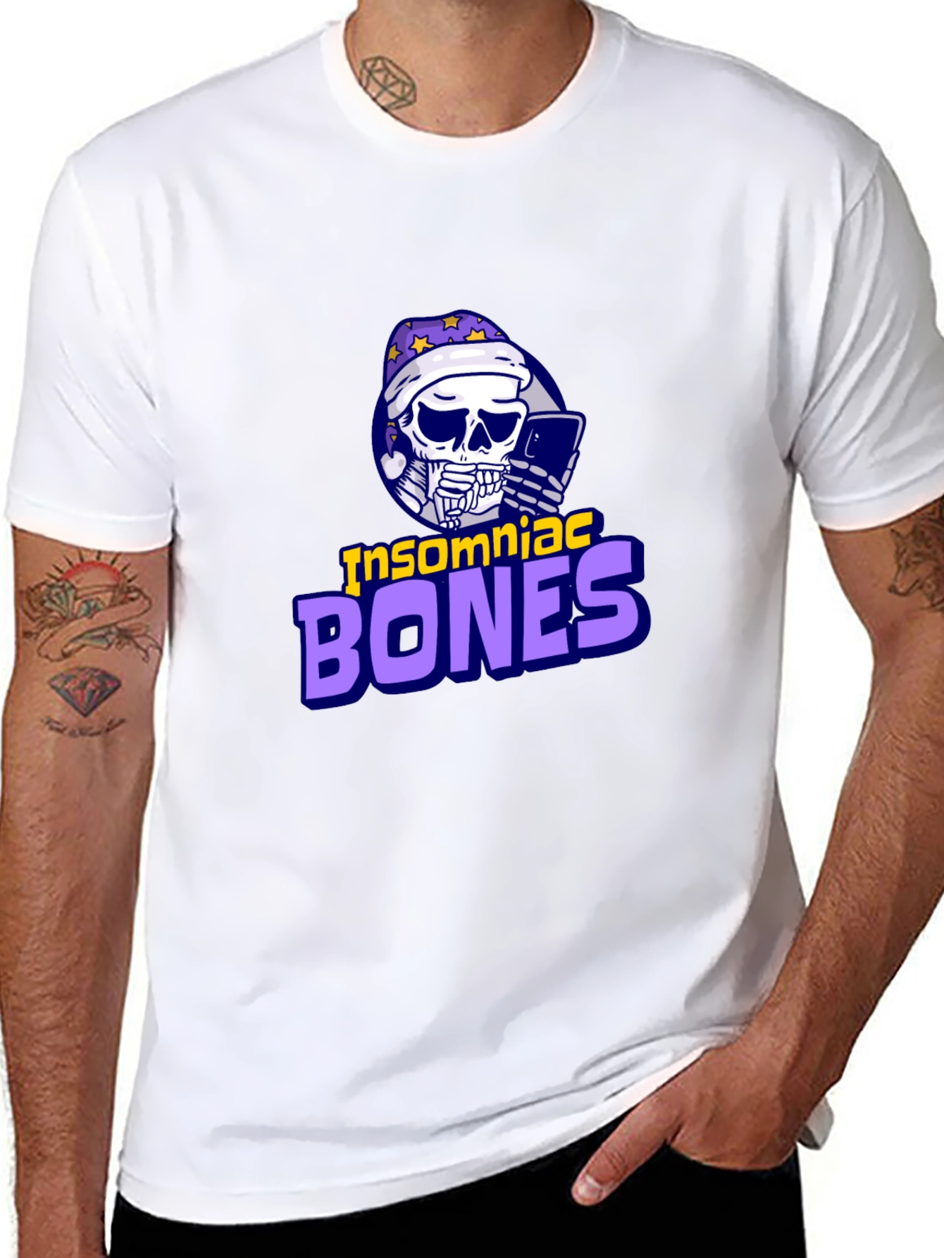 Insomniac Bones Graphic Tee - Trendy Casual Wear