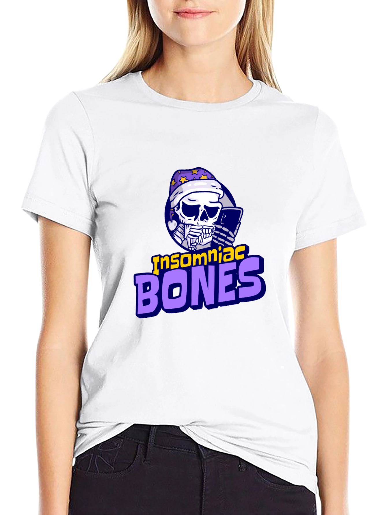 Insomniac Bones Graphic Tee - Trendy Casual Wear