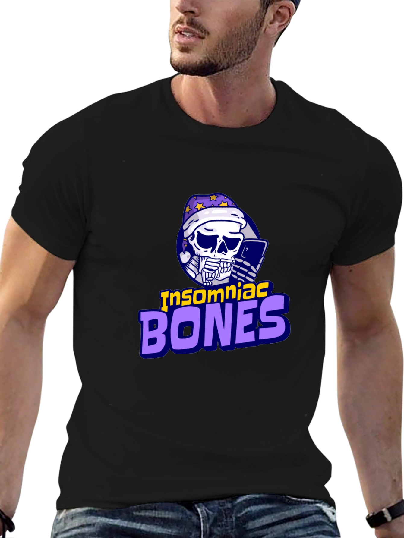Insomniac Bones Graphic Tee - Trendy Casual Wear
