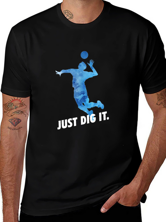 Volleyball Just Dig It Black T-Shirt