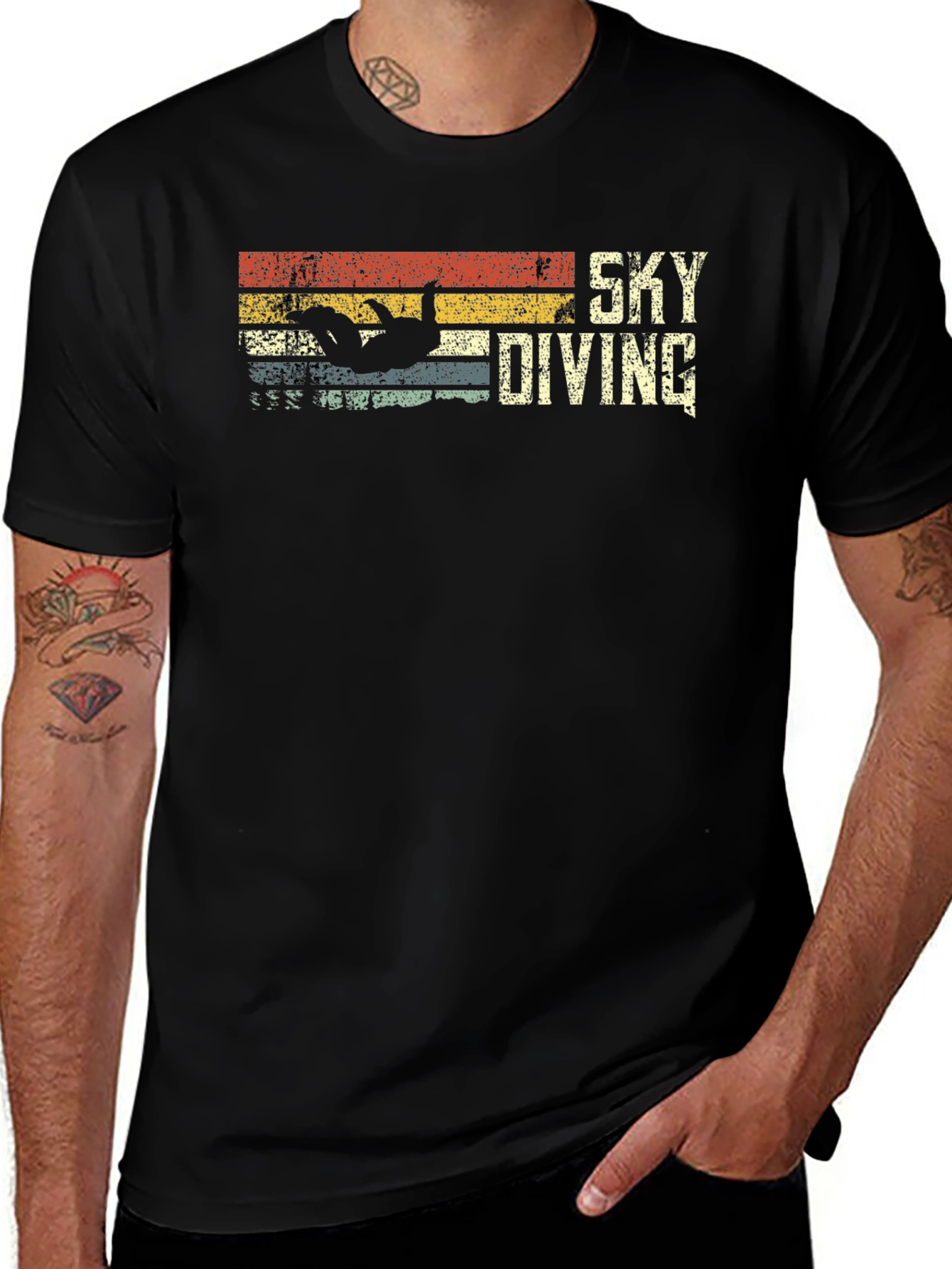 Skydiving Retro Graphic T-Shirt