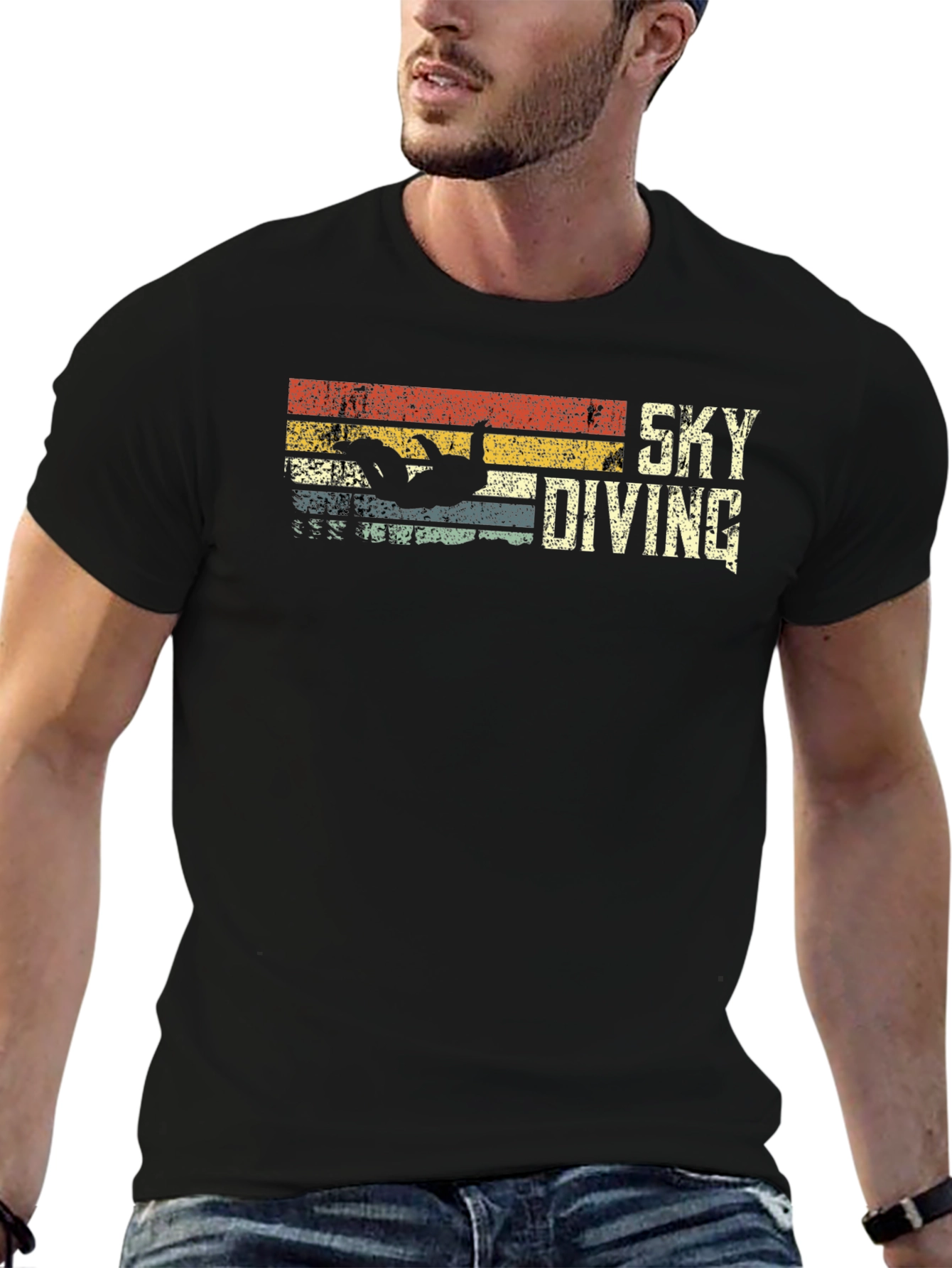 Skydiving Retro Graphic T-Shirt