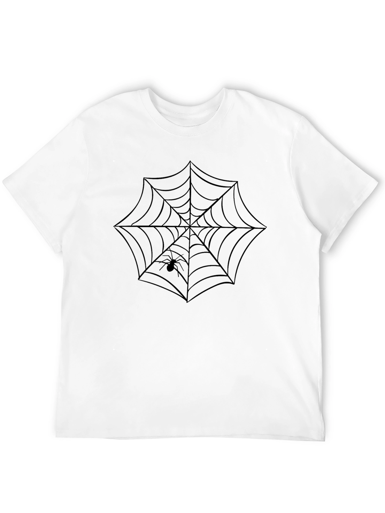 Spider Web Graphic Print Black T-Shirt