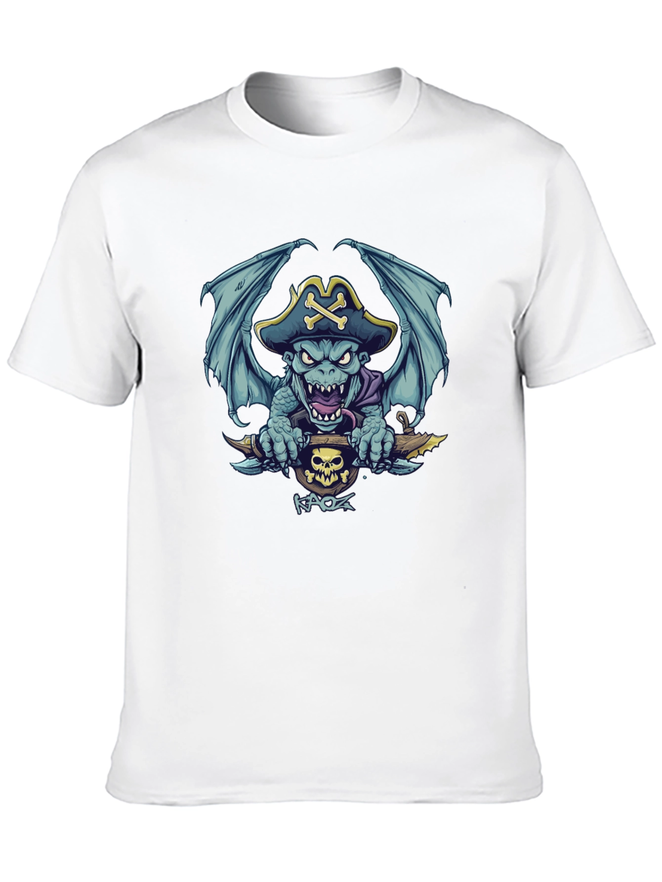Pirate Dragon Graphic Tee - Mens Black T-Shirt