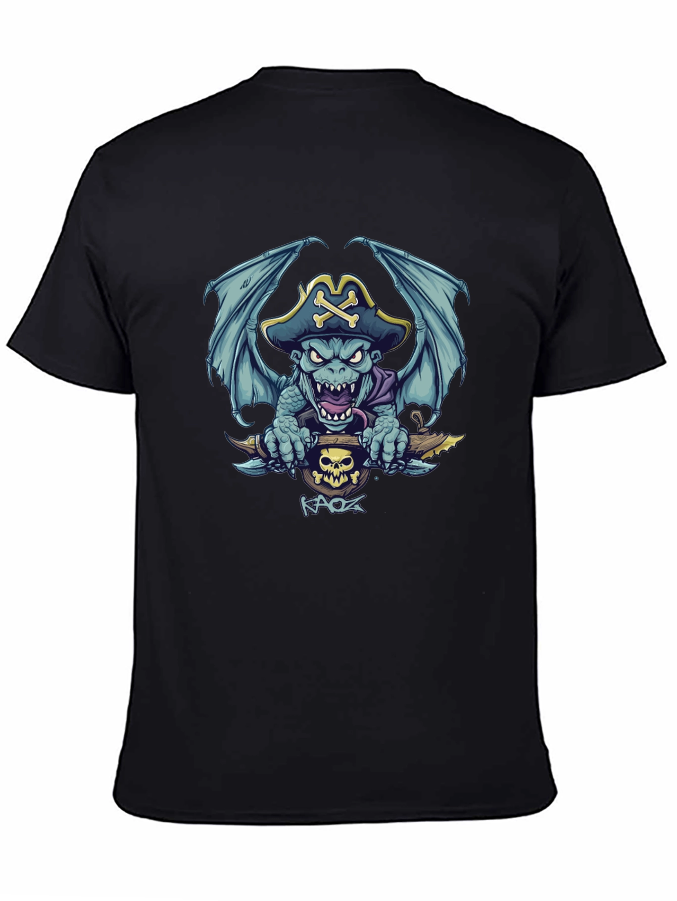 Pirate Dragon Graphic Tee - Mens Black T-Shirt