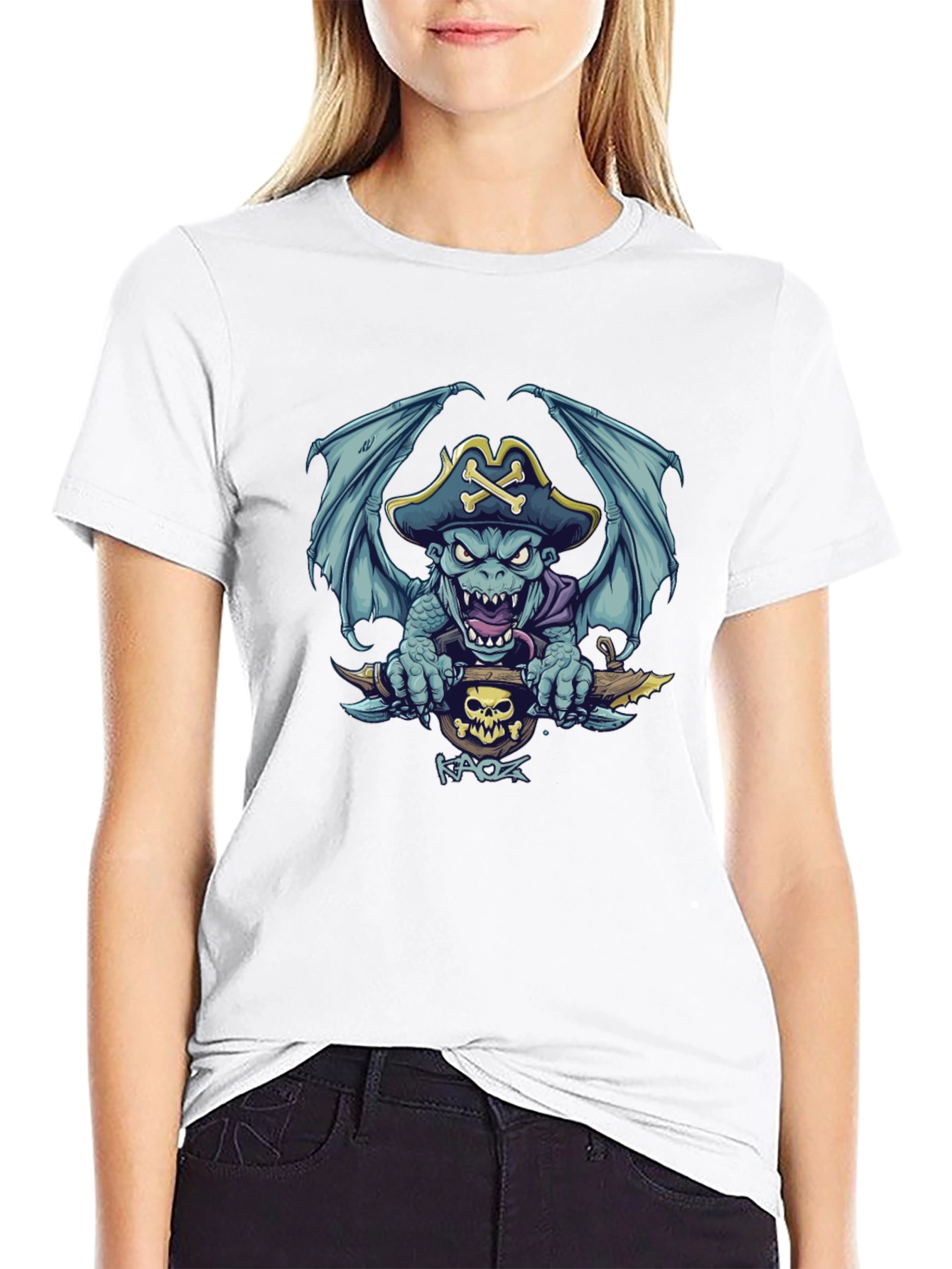 Pirate Dragon Graphic Tee - Mens Black T-Shirt