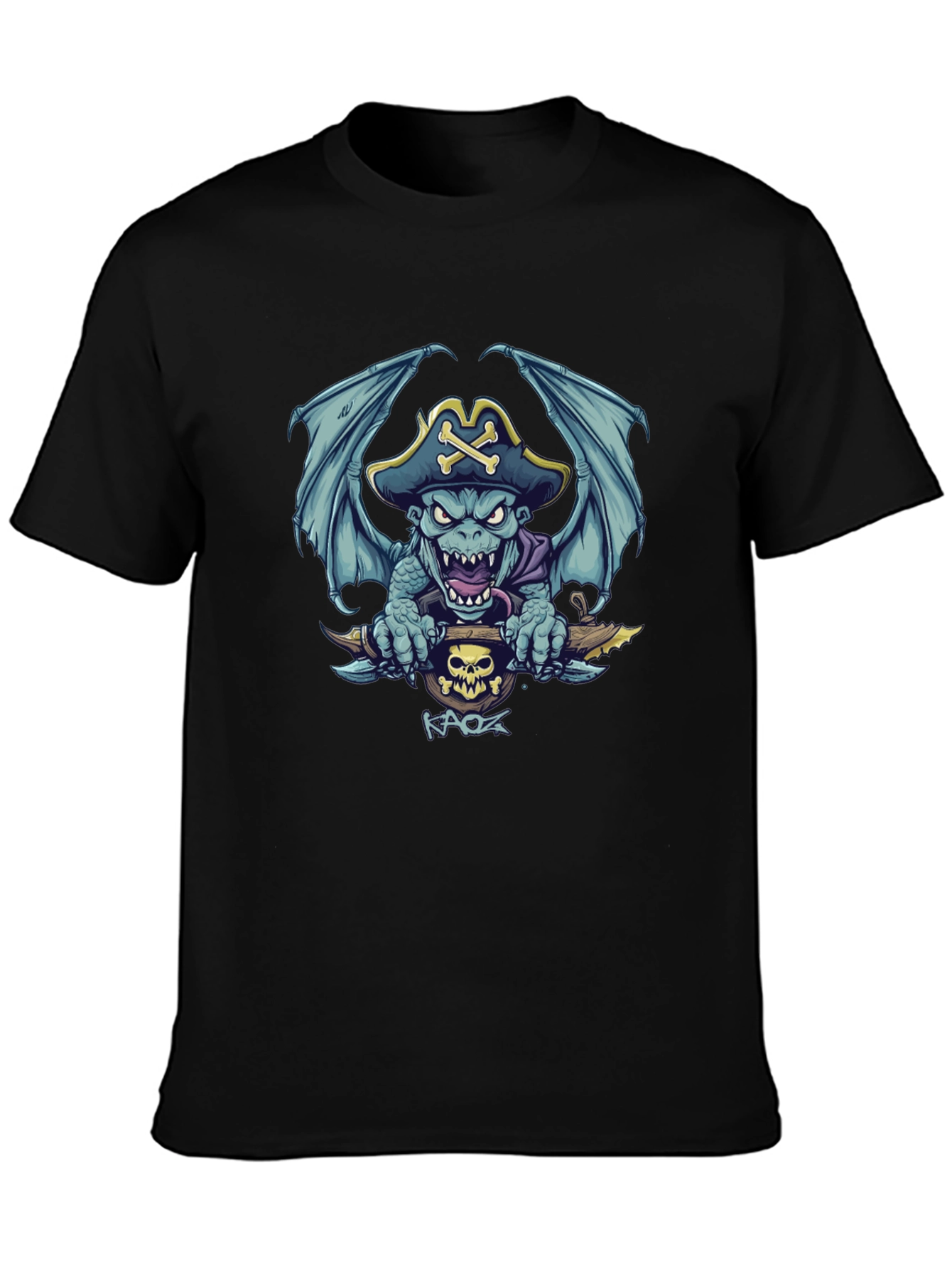 Pirate Dragon Graphic Tee - Mens Black T-Shirt
