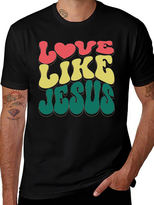 Love Like Jesus Retro Style Black T-Shirt