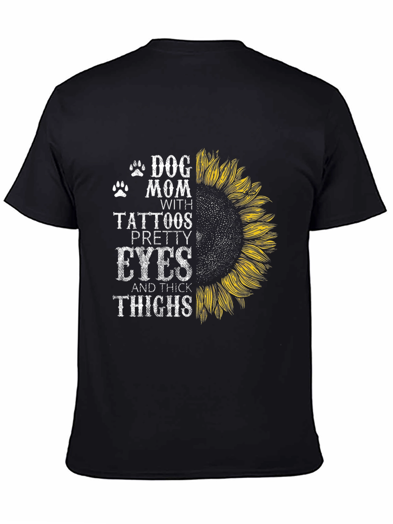 Dog Mom Tattoo Sunflower Graphic T-Shirt