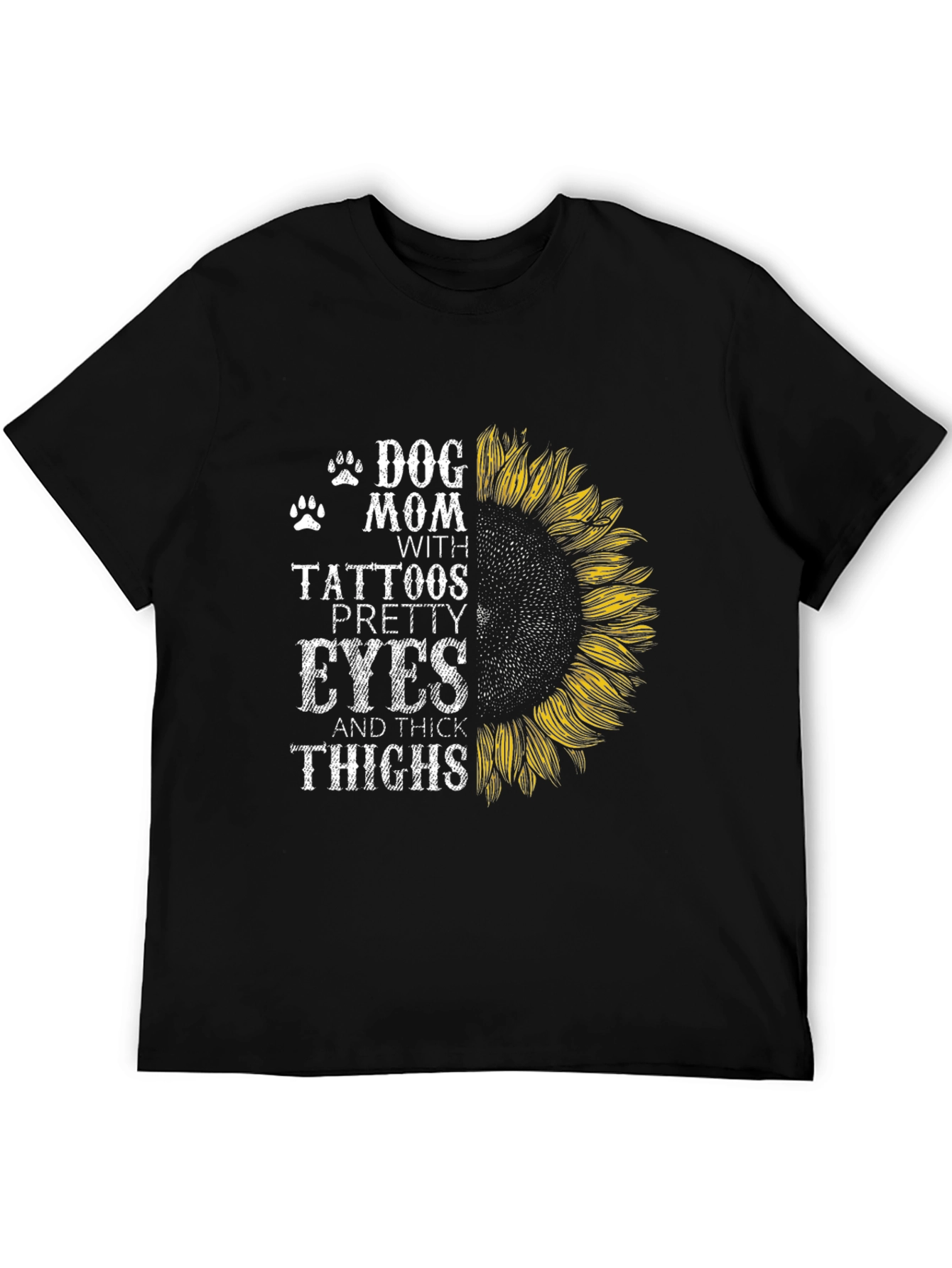 Dog Mom Tattoo Sunflower Graphic T-Shirt