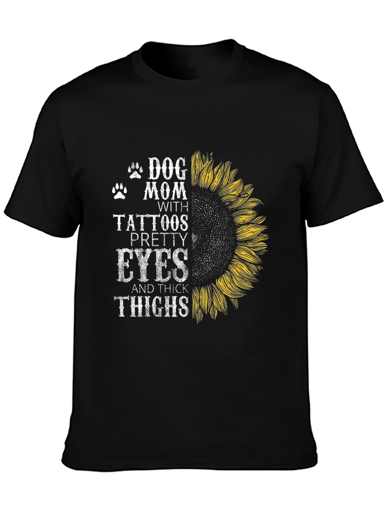 Dog Mom Tattoo Sunflower Graphic T-Shirt